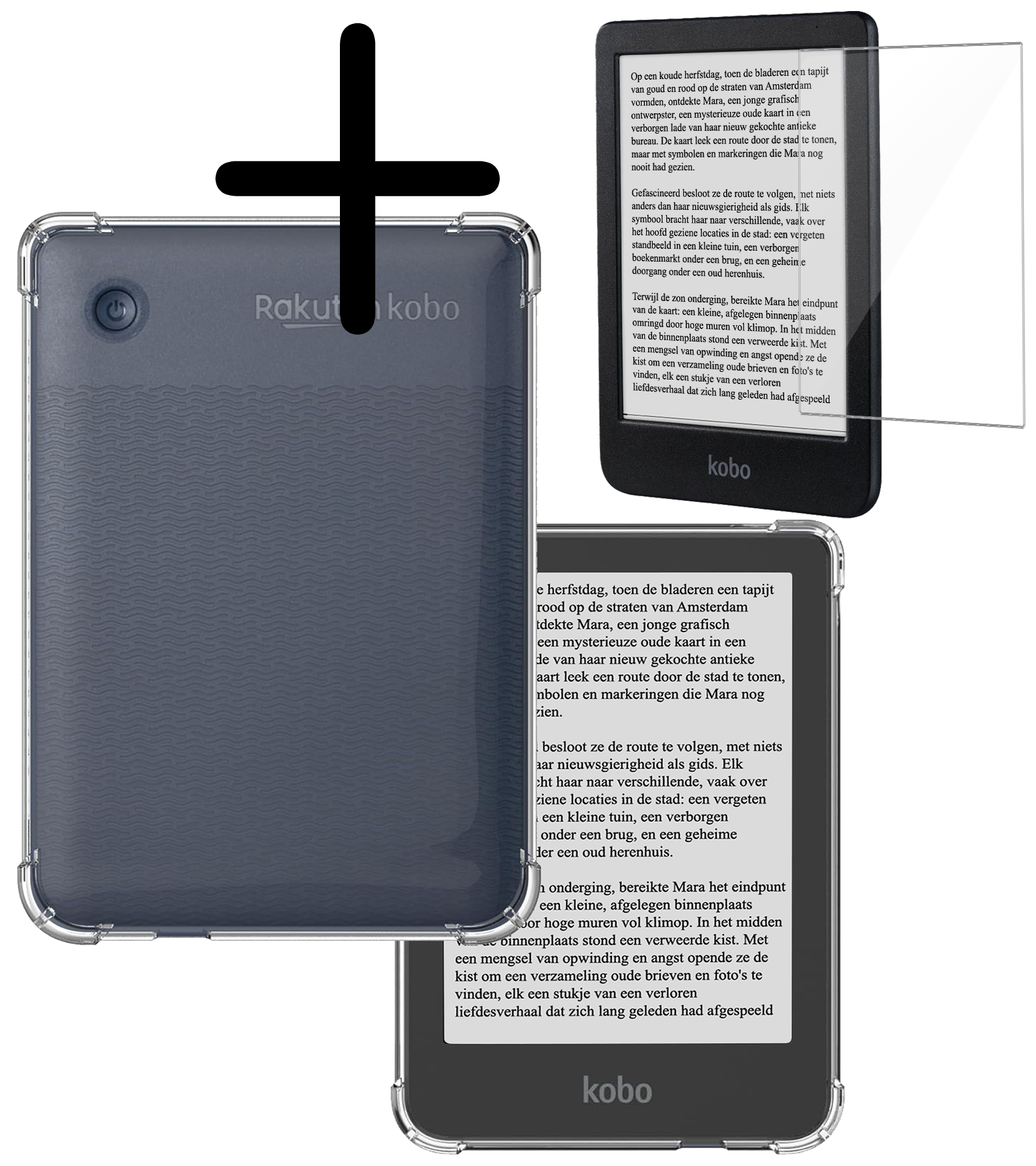 BASEY. Hoesje Geschikt voor Kobo Clara BW Tablethoes Shockbestendig Back Cover Siliconen Tablet Case Met Screenprotector - Transparant