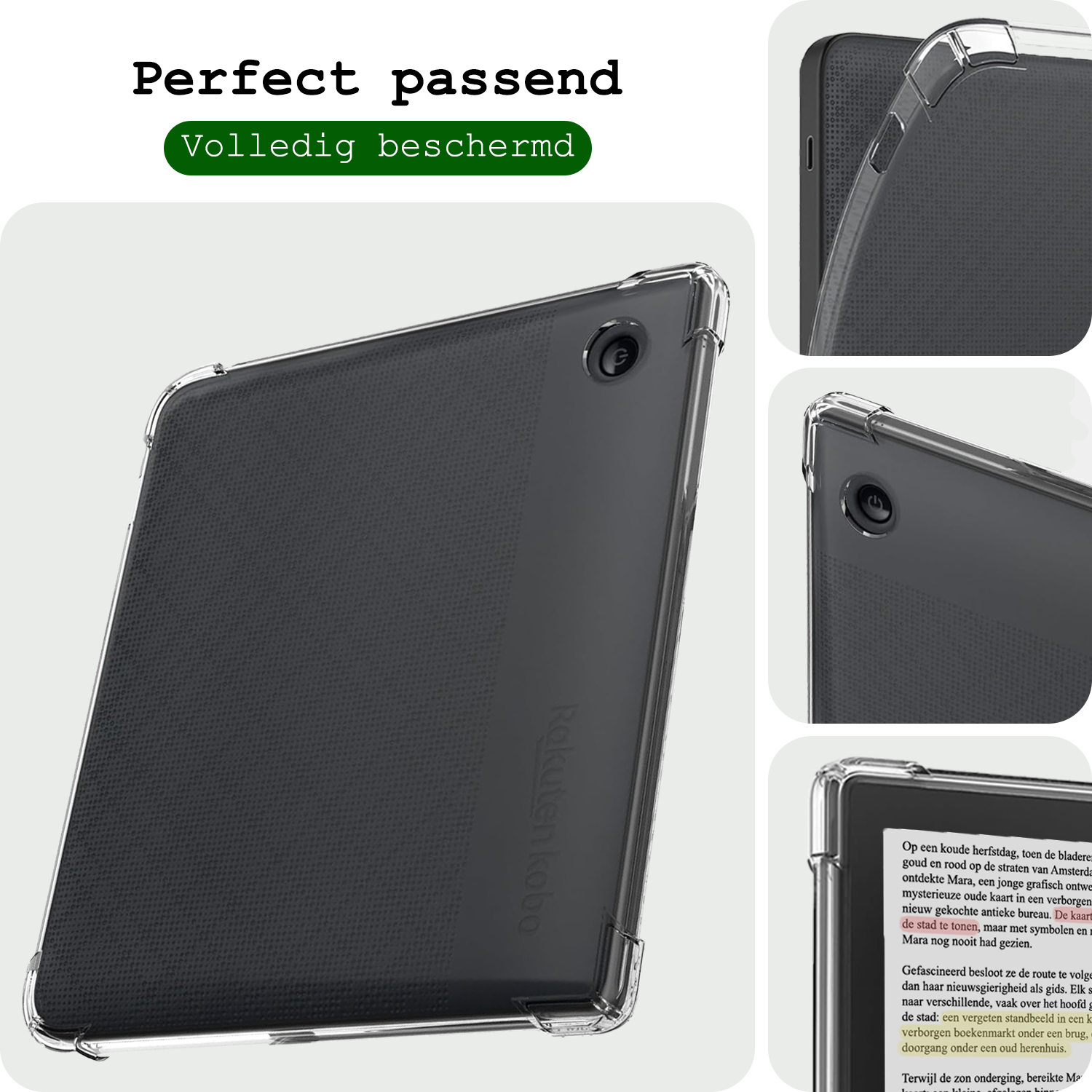 BASEY. Hoesje Geschikt voor Kobo Libra Colour Tablethoes Shockbestendig Back Cover Siliconen Tablet Case - Transparant