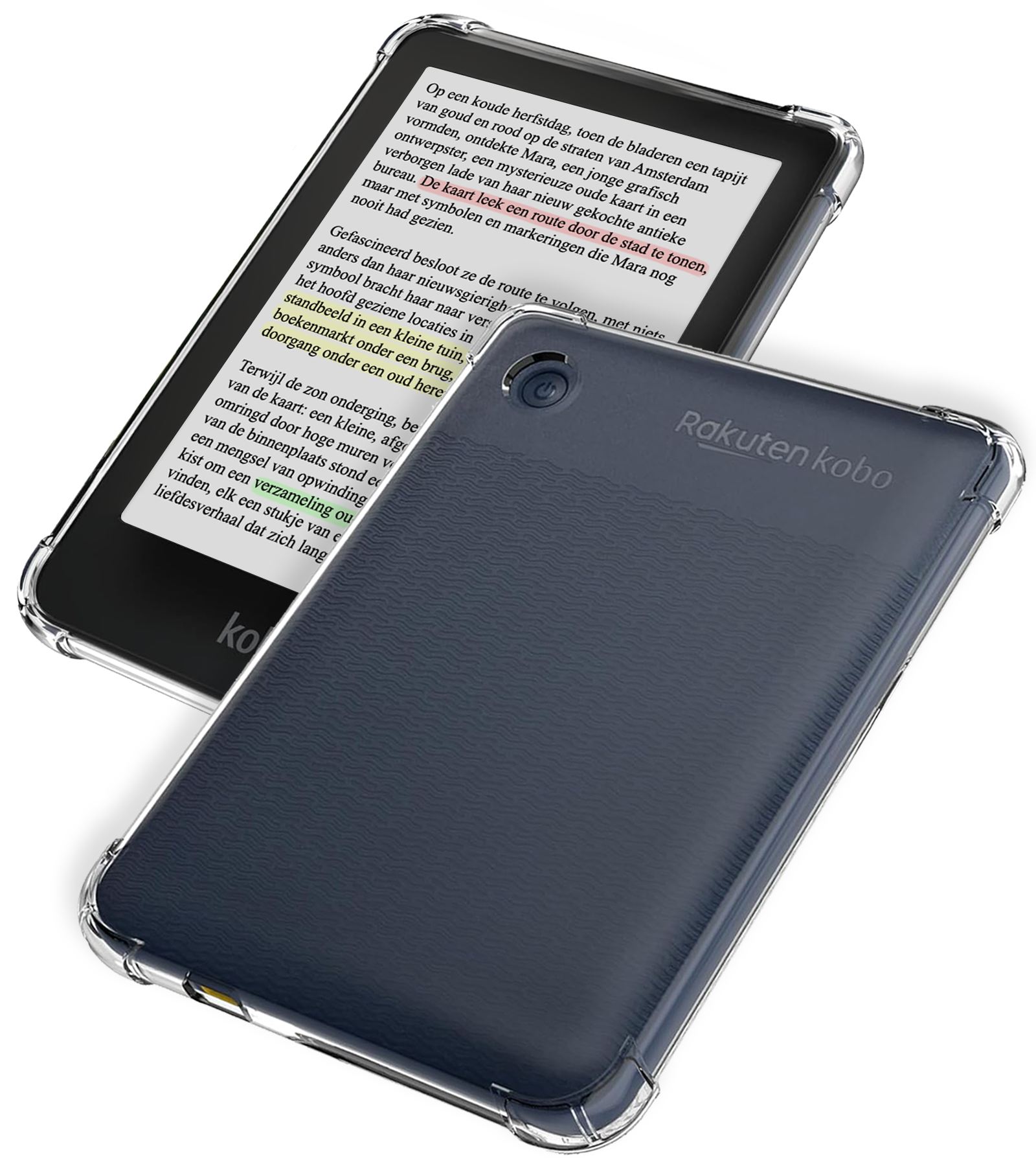 NoXx Hoesje Geschikt voor Kobo Clara Colour Shockproof Siliconen Case - Shockbestendige Tablet Hoes Geschikt voor Kobo Clara Colour - Transparant