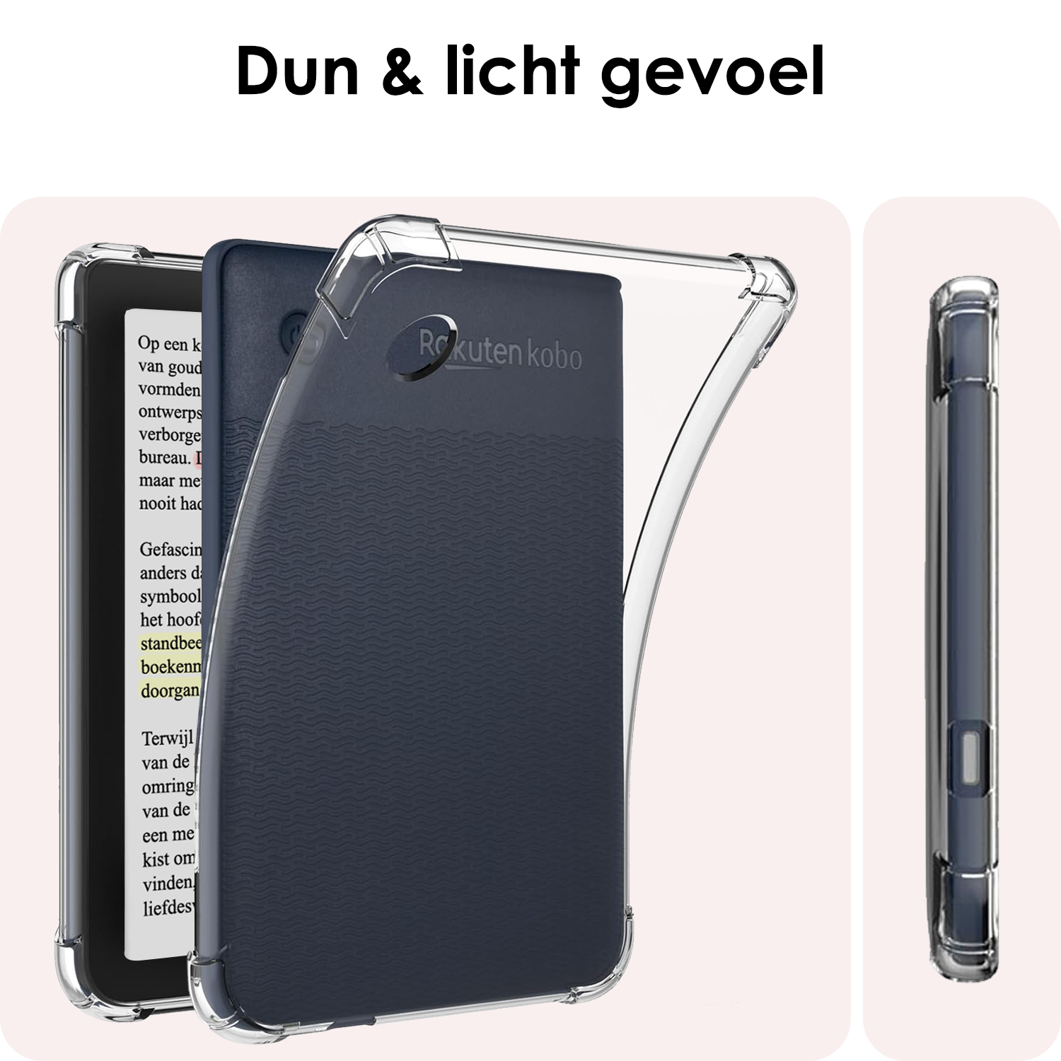 NoXx Hoesje Geschikt voor Kobo Clara Colour Shockproof Siliconen Case Met Screenprotector - Shockbestendige Tablet Hoes Geschikt voor Kobo Clara Colour - Transparant