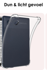 NoXx Hoesje Geschikt voor Kobo Clara BW Shockproof Siliconen Case Met Screenprotector - Shockbestendige Tablet Hoes Geschikt voor Kobo Clara BW - Transparant