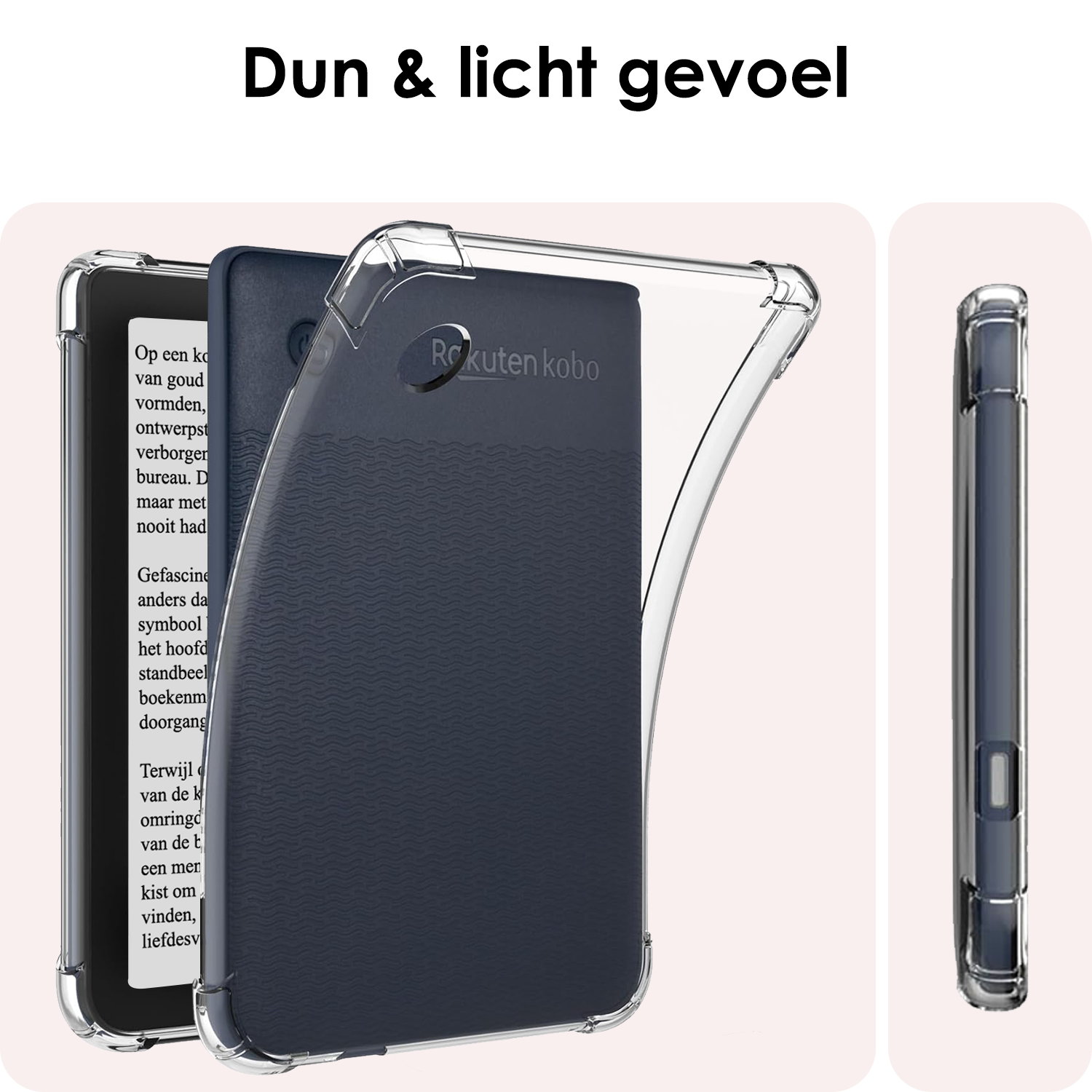 NoXx Hoesje Geschikt voor Kobo Clara BW Shockproof Siliconen Case Met Screenprotector - Shockbestendige Tablet Hoes Geschikt voor Kobo Clara BW - Transparant