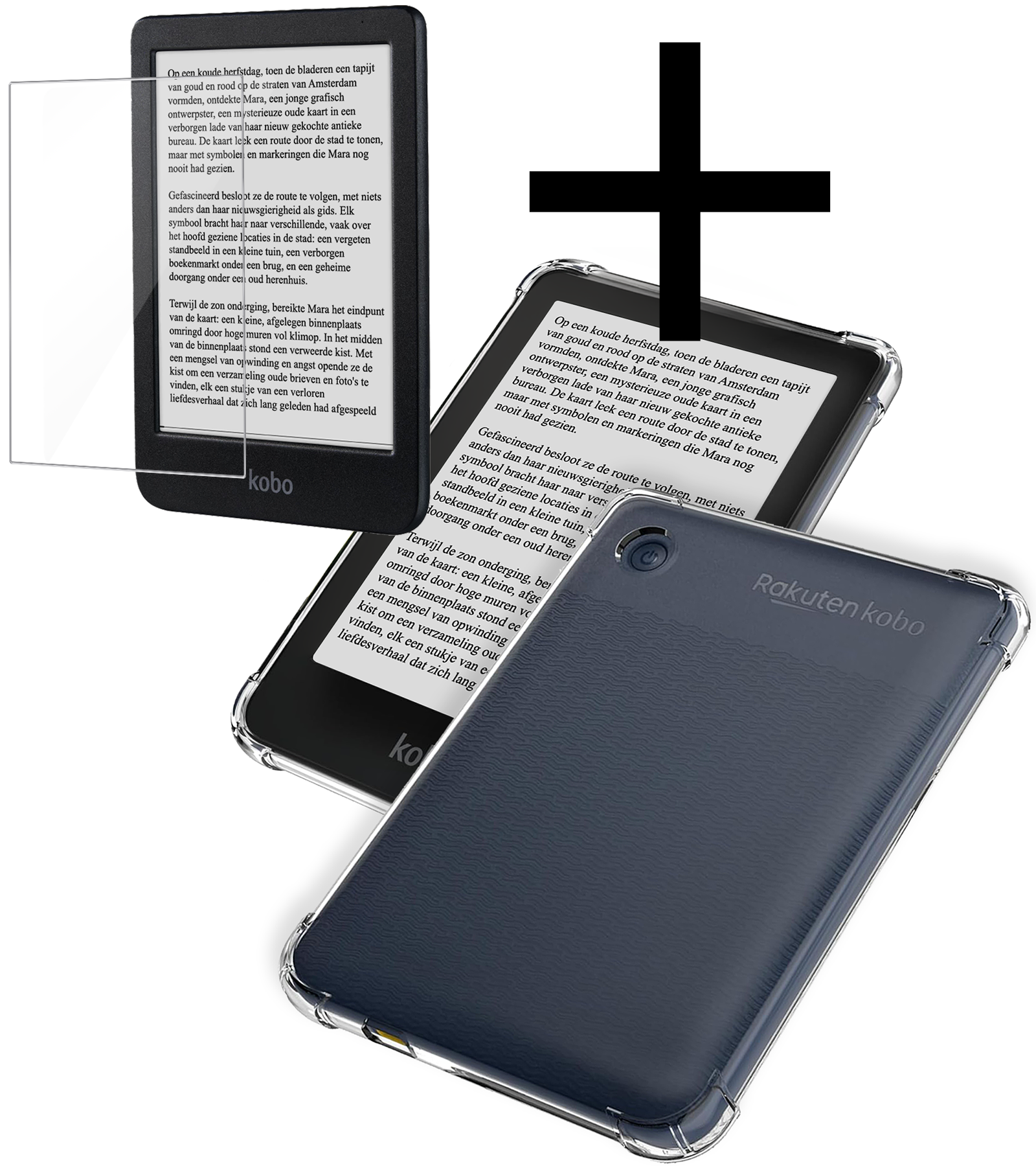 NoXx Hoesje Geschikt voor Kobo Clara BW Shockproof Siliconen Case Met Screenprotector - Shockbestendige Tablet Hoes Geschikt voor Kobo Clara BW - Transparant