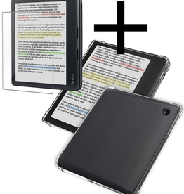 NoXx NoXx Kobo Libra Colour Hoesje Siliconen Transparant met Screenprotector