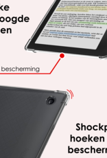 NoXx Hoesje Geschikt voor Kobo Libra Colour Shockproof Siliconen Case Met Screenprotector - Shockbestendige Tablet Hoes Geschikt voor Kobo Libra Colour - Transparant