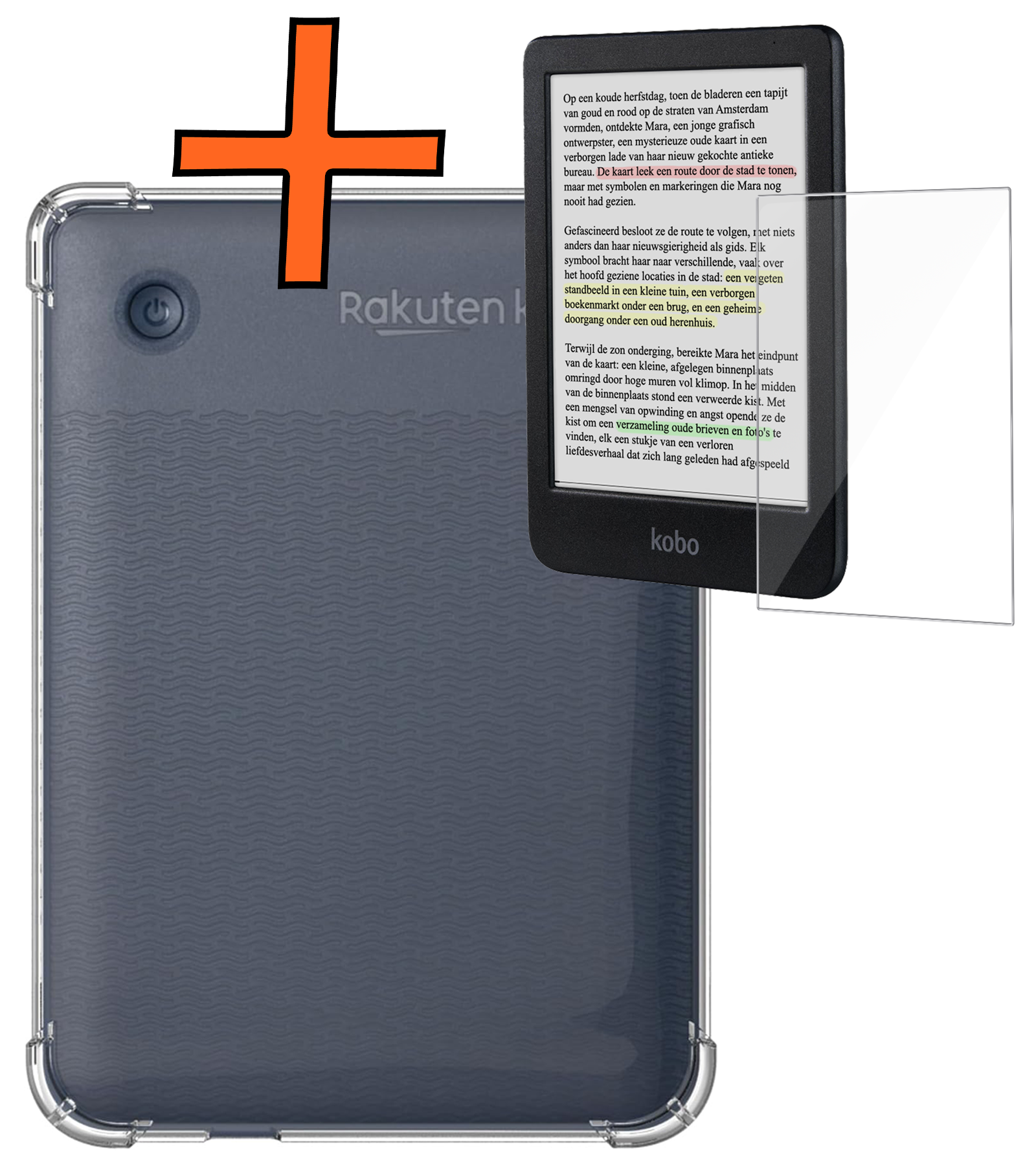 Nomfy Hoesje Geschikt voor Kobo Clara Colour Tablet Hoes Siliconen Case Met Screenprotector - Shockproof Back Cover Geschikt voor Kobo Clara Colour - Transparant