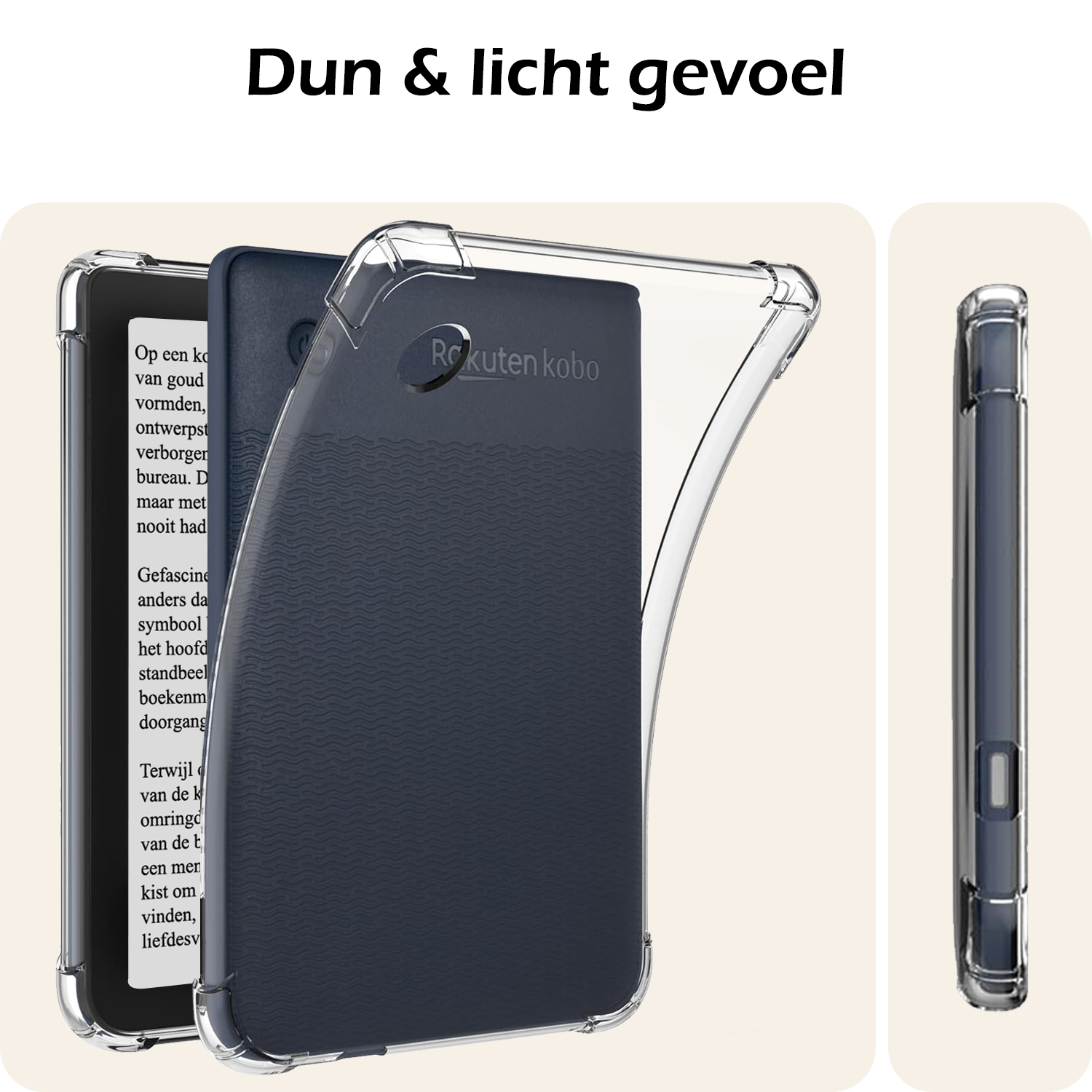 Nomfy Hoesje Geschikt voor Kobo Clara BW Tablet Hoes Siliconen Case Met Screenprotector - Shockproof Back Cover Geschikt voor Kobo Clara BW - Transparant