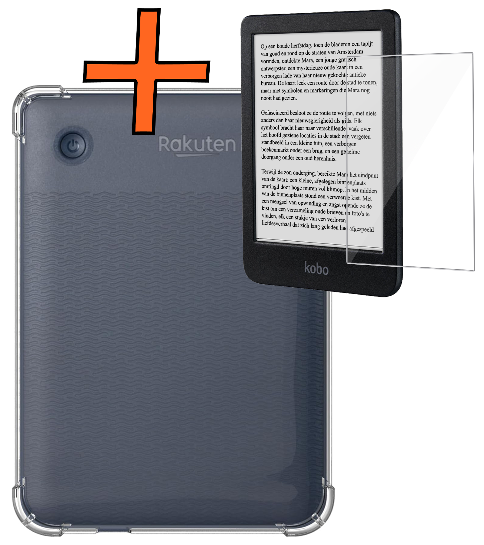 Nomfy Hoesje Geschikt voor Kobo Clara BW Tablet Hoes Siliconen Case Met Screenprotector - Shockproof Back Cover Geschikt voor Kobo Clara BW - Transparant