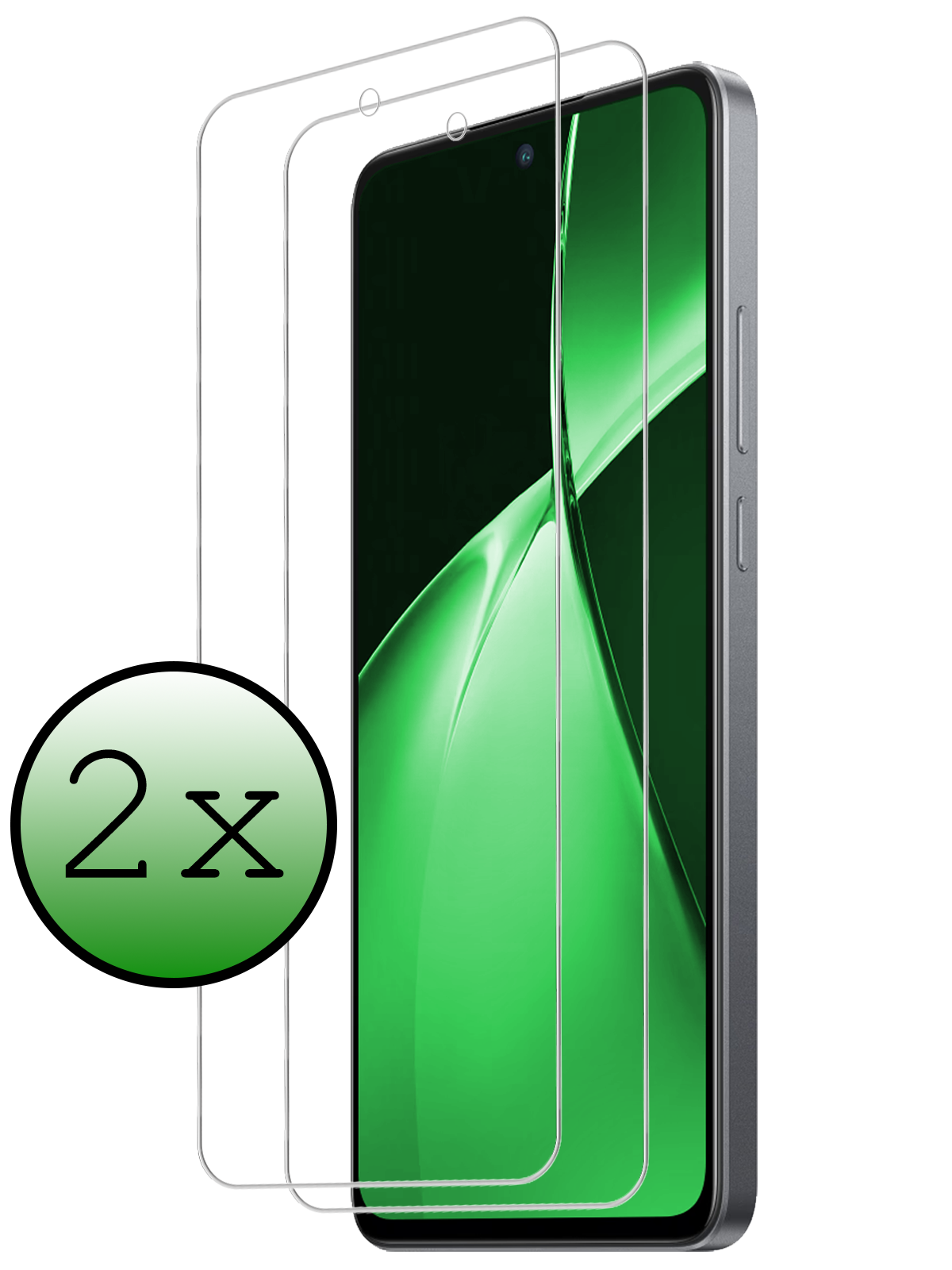 BASEY. Screenprotector Geschikt voor OnePlus Nord CE4 Lite Screenprotector Glas Gehard Tempered Glass - Screenprotector Geschikt voor OnePlus Nord CE4 Lite Screen Protector Screen Cover - 2 PACK