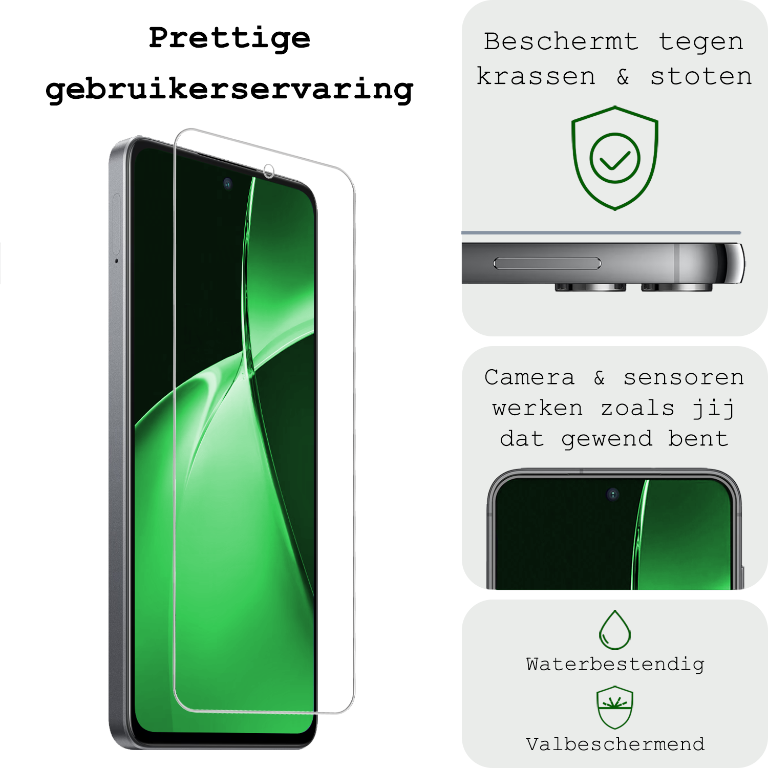 BASEY. Screenprotector Geschikt voor OnePlus Nord CE4 Lite Screenprotector Glas Gehard Tempered Glass - Screenprotector Geschikt voor OnePlus Nord CE4 Lite Screen Protector Screen Cover - 2 PACK