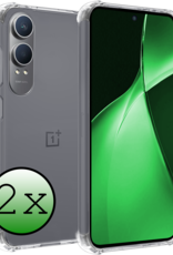 BASEY. Hoesje Geschikt voor OnePlus Nord CE4 Lite Hoesje Siliconen Shock Proof Case Hoes - Hoes Geschikt voor OnePlus Nord CE4 Lite Hoes Cover Case Shockproof - Transparant - 2 PACK
