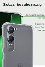 BASEY. Hoesje Geschikt voor OnePlus Nord CE4 Lite Hoesje Siliconen Shock Proof Case Hoes - Hoes Geschikt voor OnePlus Nord CE4 Lite Hoes Cover Case Shockproof - Transparant - 2 PACK