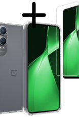 BASEY. Hoesje Geschikt voor OnePlus Nord CE4 Lite Hoesje Siliconen Shock Proof Case Hoes Met Screenprotector - Hoes Geschikt voor OnePlus Nord CE4 Lite Hoes Cover Case Shockproof - Transparant