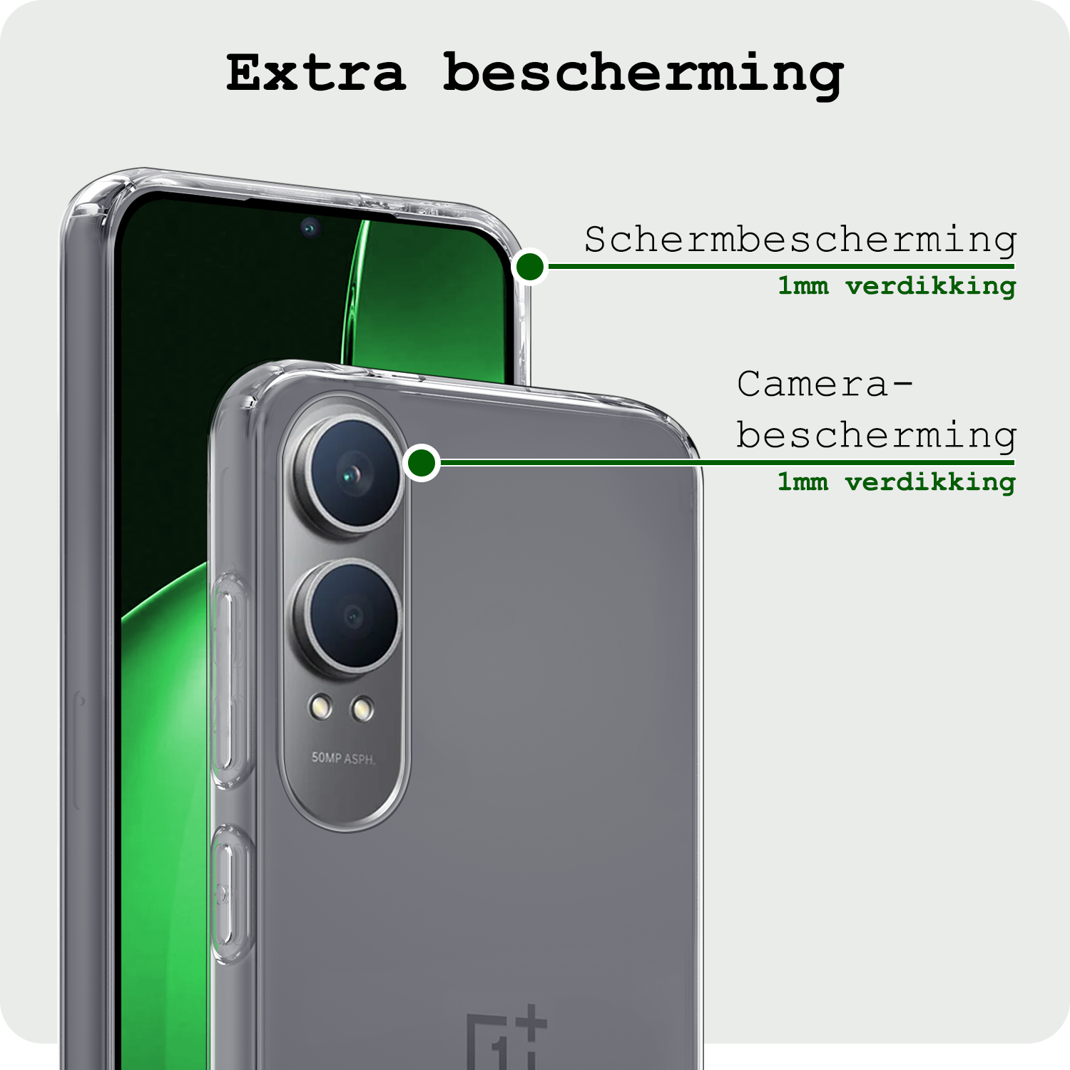 BASEY. Hoesje Geschikt voor OnePlus Nord CE4 Lite Hoesje Siliconen Case Hoes - Hoes Geschikt voor OnePlus Nord CE4 Lite Hoes Cover Case - Transparant - 2 PACK