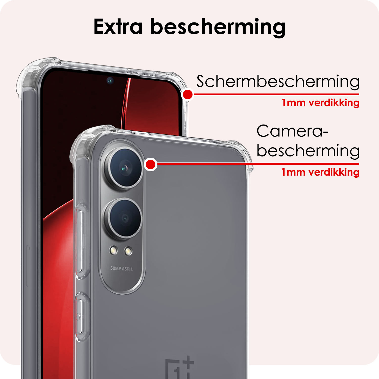 NoXx Hoesje Geschikt voor OnePlus Nord CE4 Lite Hoesje Siliconen Shock Proof Case Hoes - Hoes Geschikt voor OnePlus Nord CE4 Lite Hoes Cover Case Shockproof - Transparant