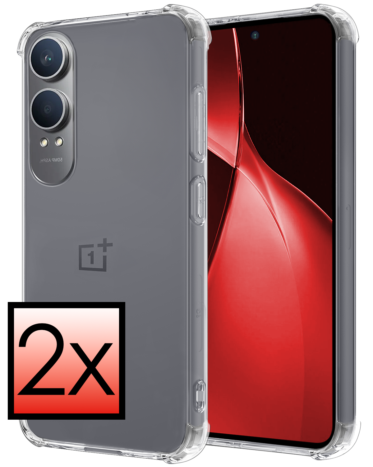 NoXx Hoesje Geschikt voor OnePlus Nord CE4 Lite Hoesje Siliconen Shock Proof Case Hoes - Hoes Geschikt voor OnePlus Nord CE4 Lite Hoes Cover Case Shockproof - Transparant - 2 PACK