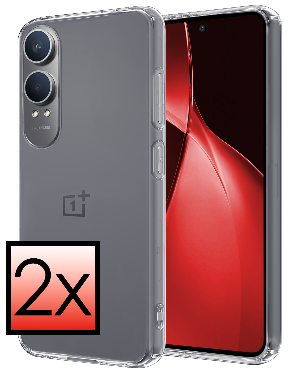 NoXx Hoesje Geschikt voor OnePlus Nord CE4 Lite Hoesje Siliconen Case Hoes - Hoes Geschikt voor OnePlus Nord CE4 Lite Hoes Cover Case - Transparant - 2 PACK