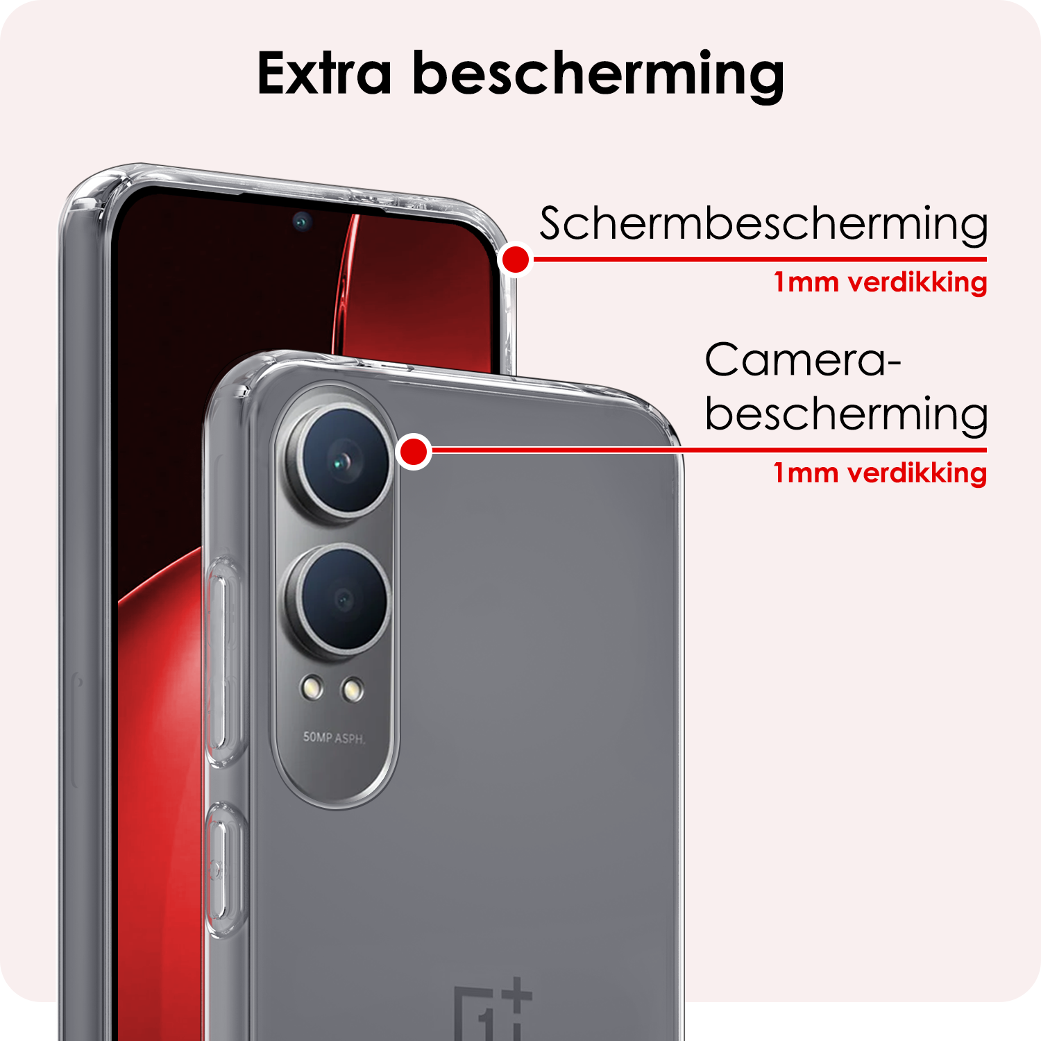 NoXx Hoesje Geschikt voor OnePlus Nord CE4 Lite Hoesje Siliconen Case Hoes - Hoes Geschikt voor OnePlus Nord CE4 Lite Hoes Cover Case - Transparant - 2 PACK