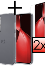 NoXx Hoesje Geschikt voor OnePlus Nord CE4 Lite Hoesje Siliconen Case Hoes Met 2x Screenprotector - Hoes Geschikt voor OnePlus Nord CE4 Lite Hoes Cover Case - Transparant