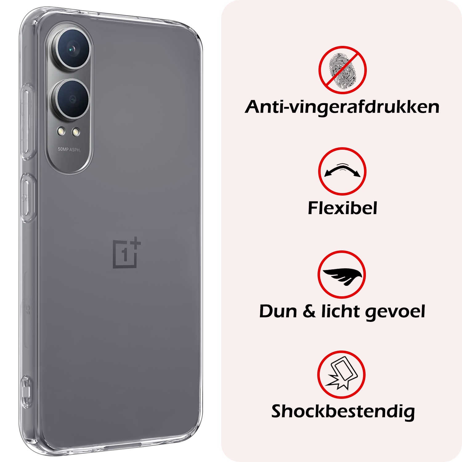 NoXx Hoesje Geschikt voor OnePlus Nord CE4 Lite Hoesje Siliconen Case Hoes Met 2x Screenprotector - Hoes Geschikt voor OnePlus Nord CE4 Lite Hoes Cover Case - Transparant