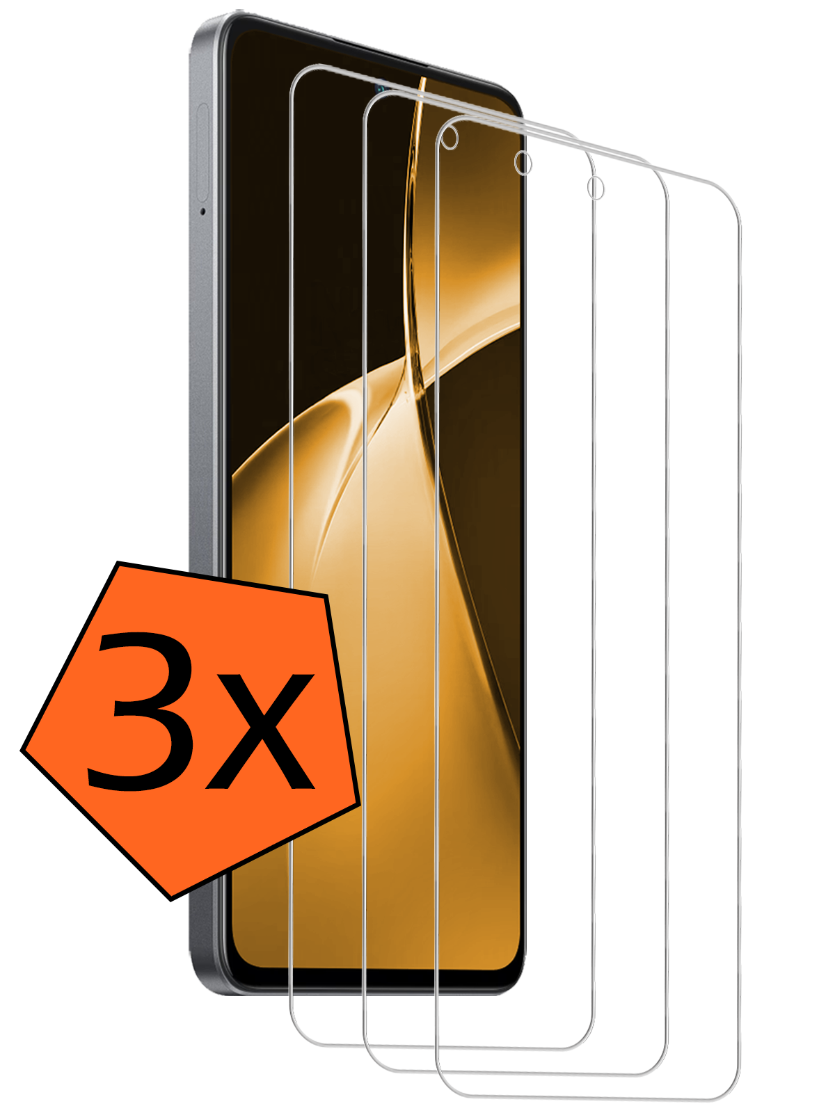 Nomfy Screenprotector Geschikt voor OnePlus Nord CE4 Lite Screenprotector Glas Gehard Tempered Glass - Screenprotector Geschikt voor OnePlus Nord CE4 Lite Screen Protector Screen Cover - 3 PACK