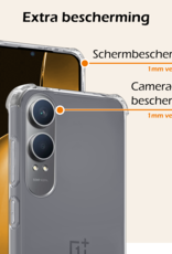 Nomfy Hoesje Geschikt voor OnePlus Nord CE4 Lite Hoesje Siliconen Shock Proof Case Hoes - Hoes Geschikt voor OnePlus Nord CE4 Lite Hoes Cover Case Shockproof - Transparant