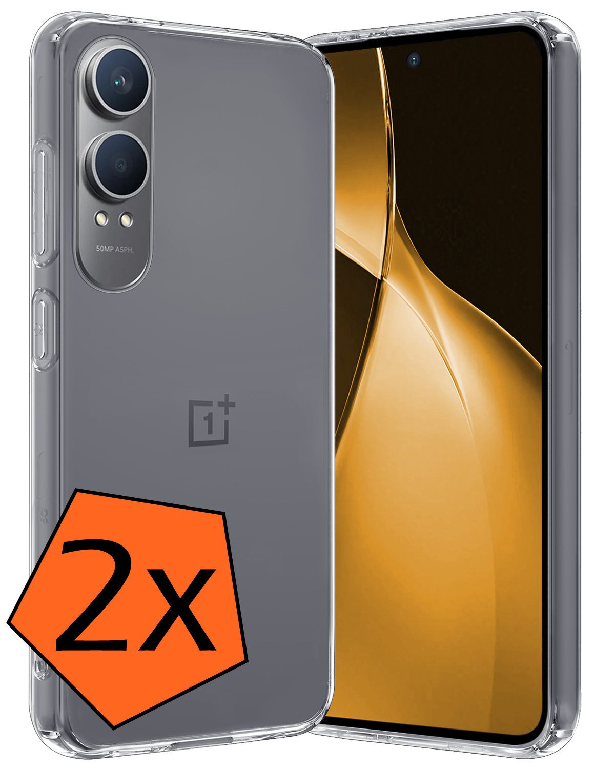 Nomfy Hoesje Geschikt voor OnePlus Nord CE4 Lite Hoesje Siliconen Case Hoes - Hoes Geschikt voor OnePlus Nord CE4 Lite Hoes Cover Case - Transparant - 2 PACK