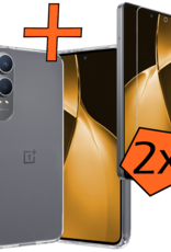 Nomfy Hoesje Geschikt voor OnePlus Nord CE4 Lite Hoesje Siliconen Case Hoes Met 2x Screenprotector - Hoes Geschikt voor OnePlus Nord CE4 Lite Hoes Cover Case - Transparant