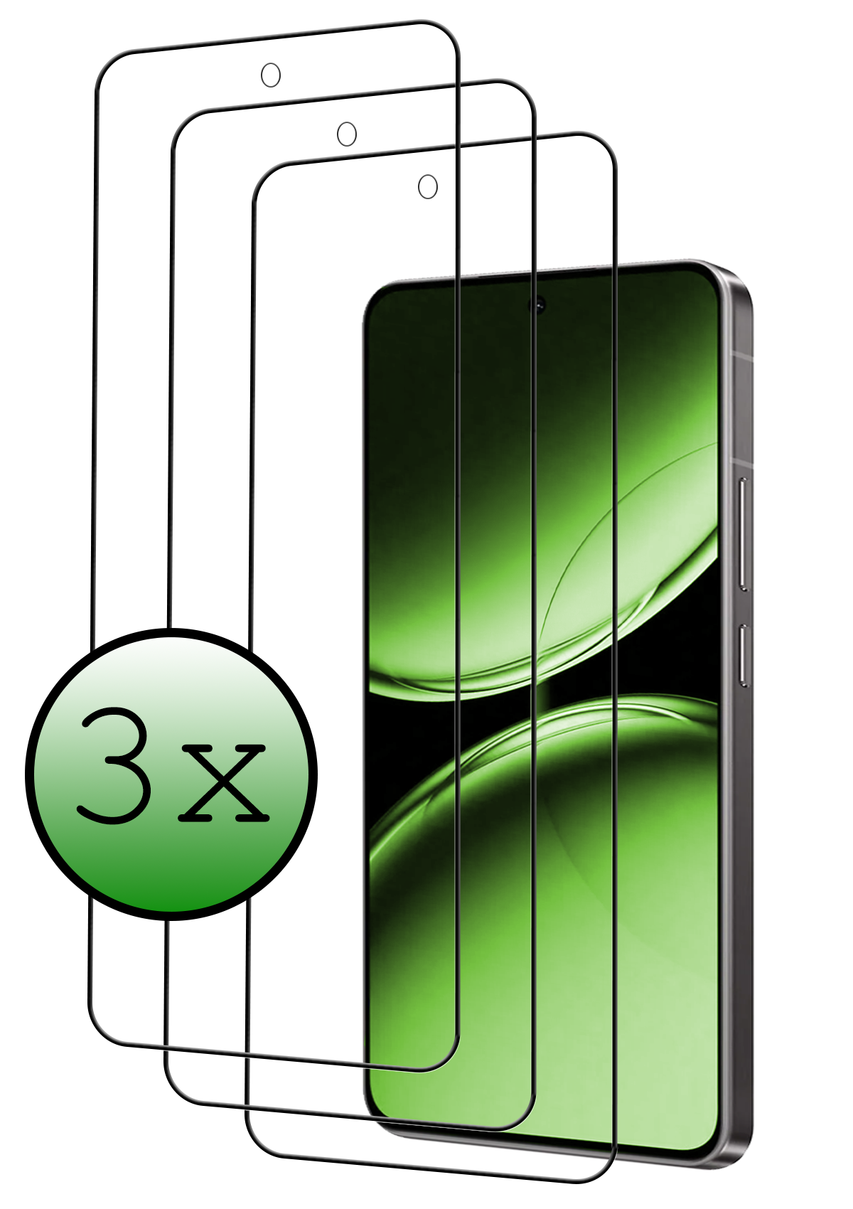 BASEY. Screenprotector Geschikt voor OnePlus Nord 4 Screenprotector Glas Gehard Tempered Glass Full Cover - Screenprotector Geschikt voor OnePlus Nord 4 Screen Protector Screen Cover - 3 PACK