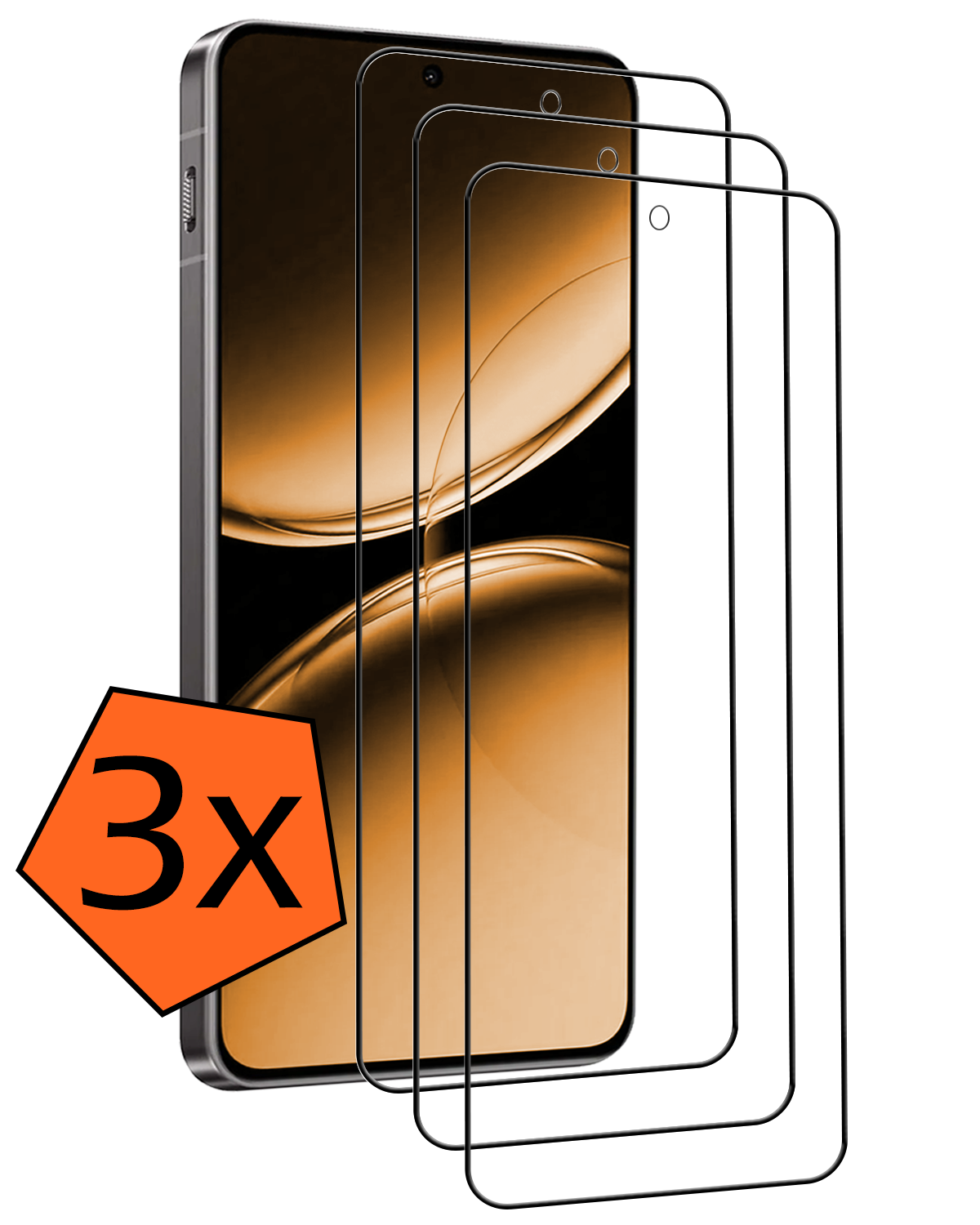 Nomfy Screenprotector Geschikt voor OnePlus Nord 4 Screenprotector Glas Gehard Tempered Glass Full Cover - Screenprotector Geschikt voor OnePlus Nord 4 Screen Protector Screen Cover - 3 PACK
