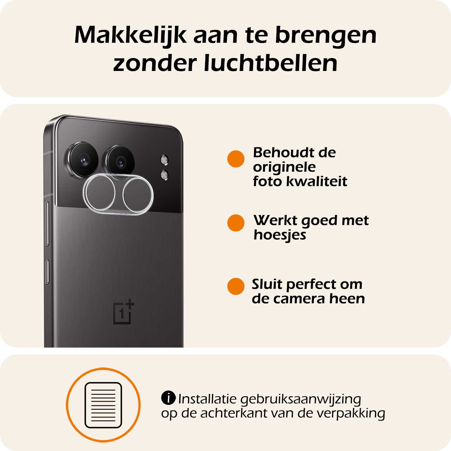 Nomfy Screenprotector Geschikt voor OnePlus Nord 4 Camera Lens Screenprotector Glas - Screenprotector Geschikt voor OnePlus Nord 4 Screenprotector Camera Protector Gehard Glas - 3 PACK