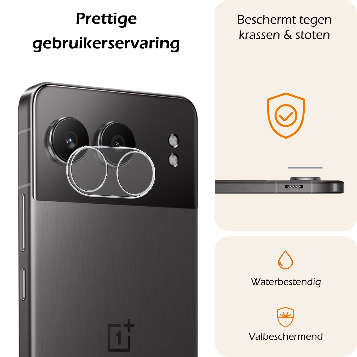 Nomfy Screenprotector Geschikt voor OnePlus Nord 4 Camera Lens Screenprotector Glas - Screenprotector Geschikt voor OnePlus Nord 4 Screenprotector Camera Protector Gehard Glas - 3 PACK