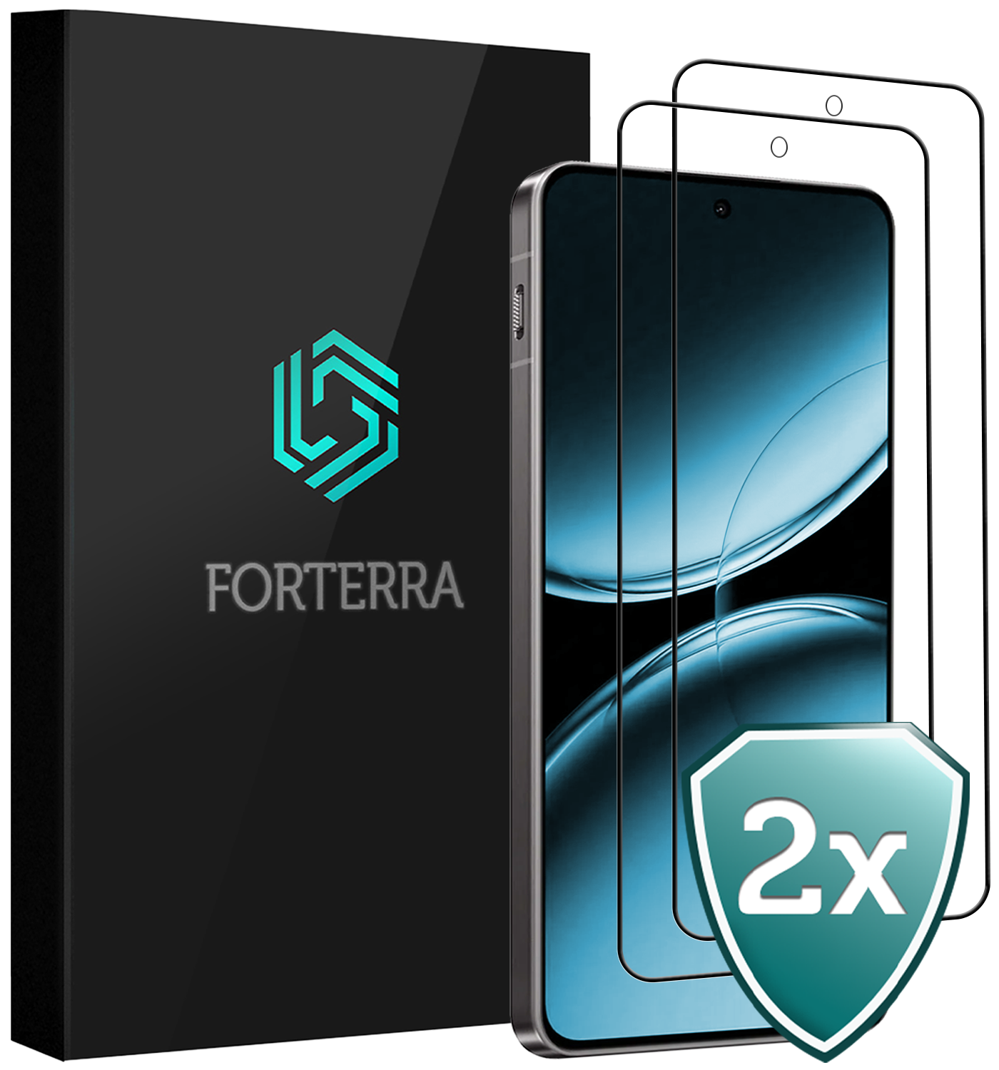 Forterra Screenprotector Geschikt voor OnePlus Nord 4 Screenprotector Glas Gehard Tempered Glass Full Cover - Screenprotector Geschikt voor OnePlus Nord 4 Screen Protector Screen Cover - 2 PACK