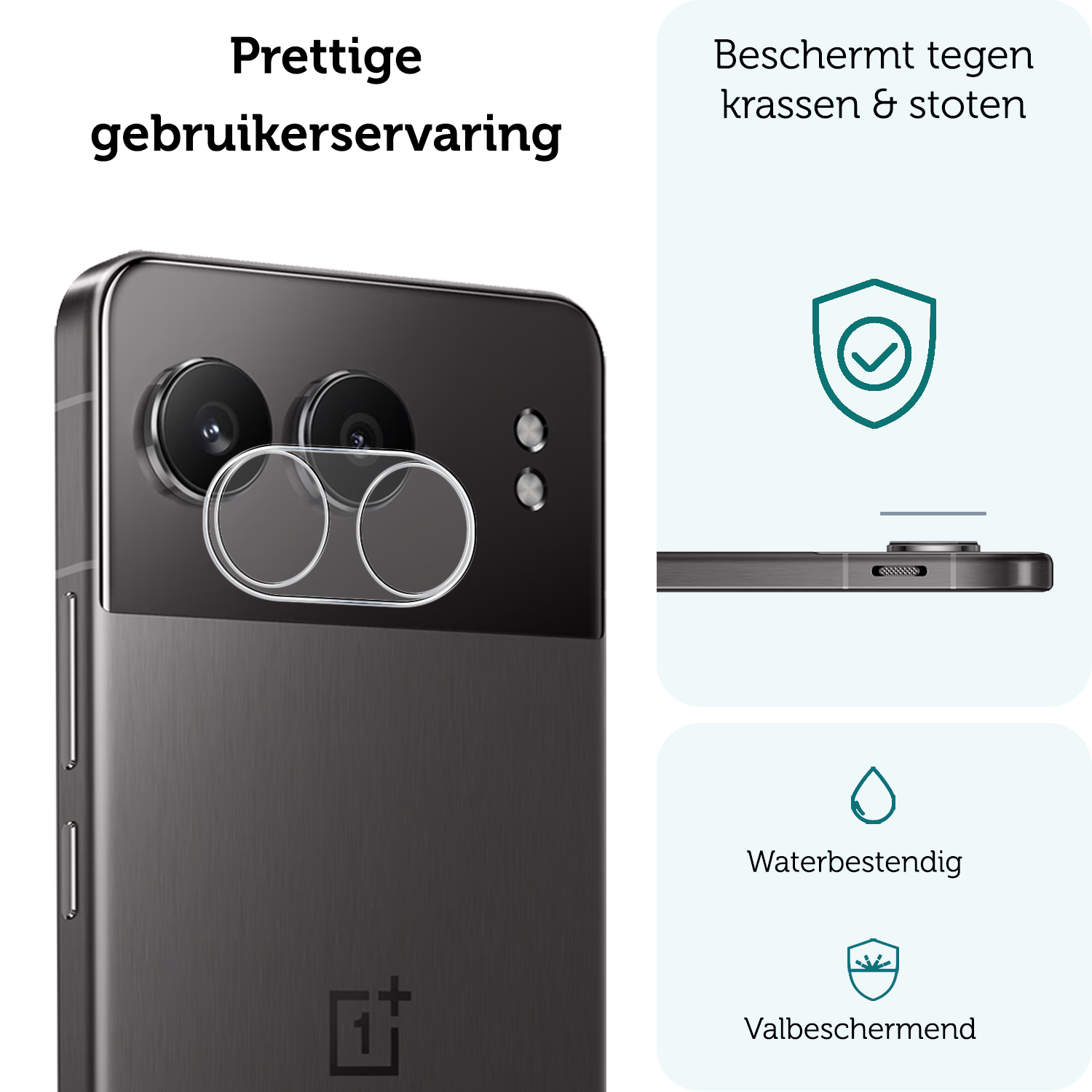 Forterra Screenprotector Geschikt voor OnePlus Nord 4 Camera Lens Screenprotector Glas - Screenprotector Geschikt voor OnePlus Nord 4 Screenprotector Camera Protector Gehard Glas - 2 PACK