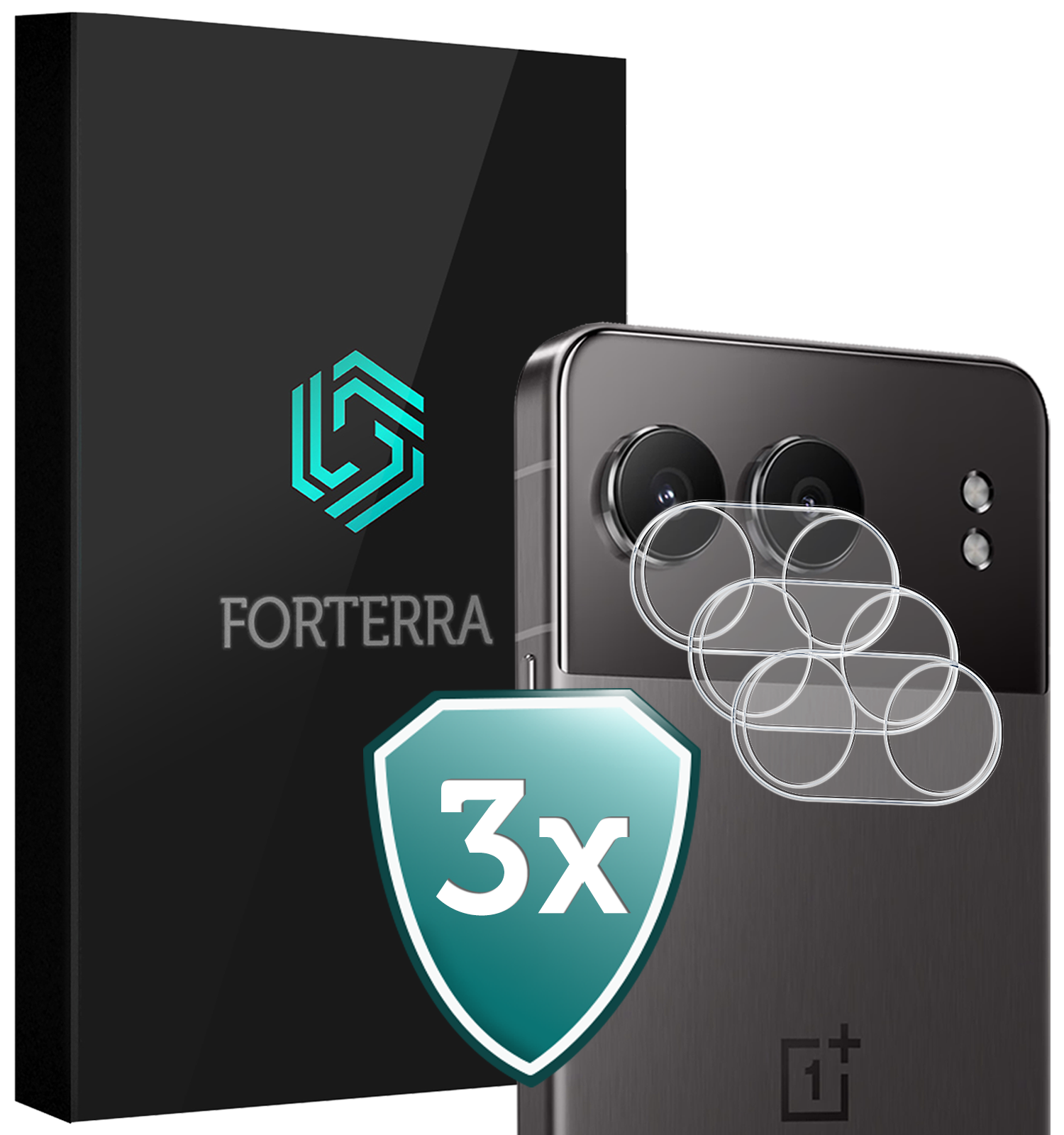 Forterra Screenprotector Geschikt voor OnePlus Nord 4 Camera Lens Screenprotector Glas - Screenprotector Geschikt voor OnePlus Nord 4 Screenprotector Camera Protector Gehard Glas - 3 PACK