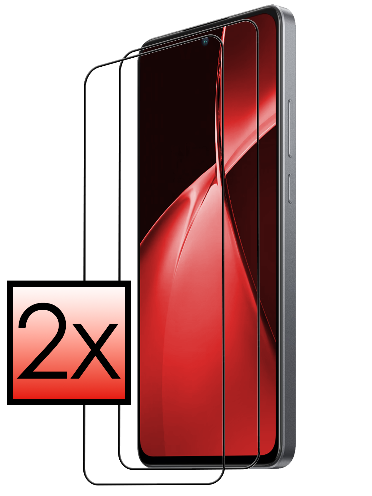 NoXx Screenprotector Geschikt voor OnePlus Nord CE4 Lite Screenprotector Glas Gehard Tempered Glass Full Cover - Screenprotector Geschikt voor OnePlus Nord CE4 Lite Screen Protector Screen Cover - 2 PACK