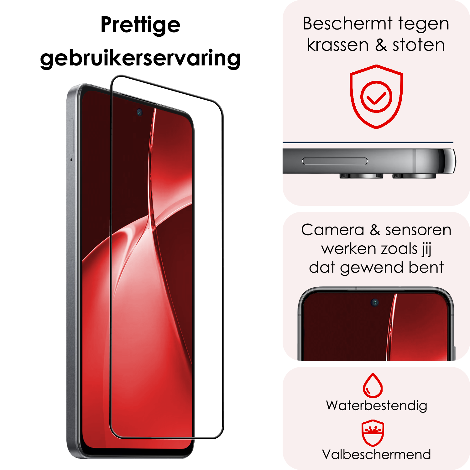 NoXx Screenprotector Geschikt voor OnePlus Nord CE4 Lite Screenprotector Glas Gehard Tempered Glass Full Cover - Screenprotector Geschikt voor OnePlus Nord CE4 Lite Screen Protector Screen Cover - 3 PACK