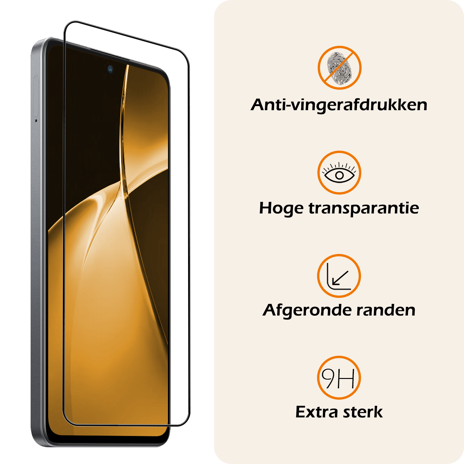 Nomfy Screenprotector Geschikt voor OnePlus Nord CE4 Lite Screenprotector Glas Gehard Tempered Glass Full Cover - Screenprotector Geschikt voor OnePlus Nord CE4 Lite Screen Protector Screen Cover - 3 PACK