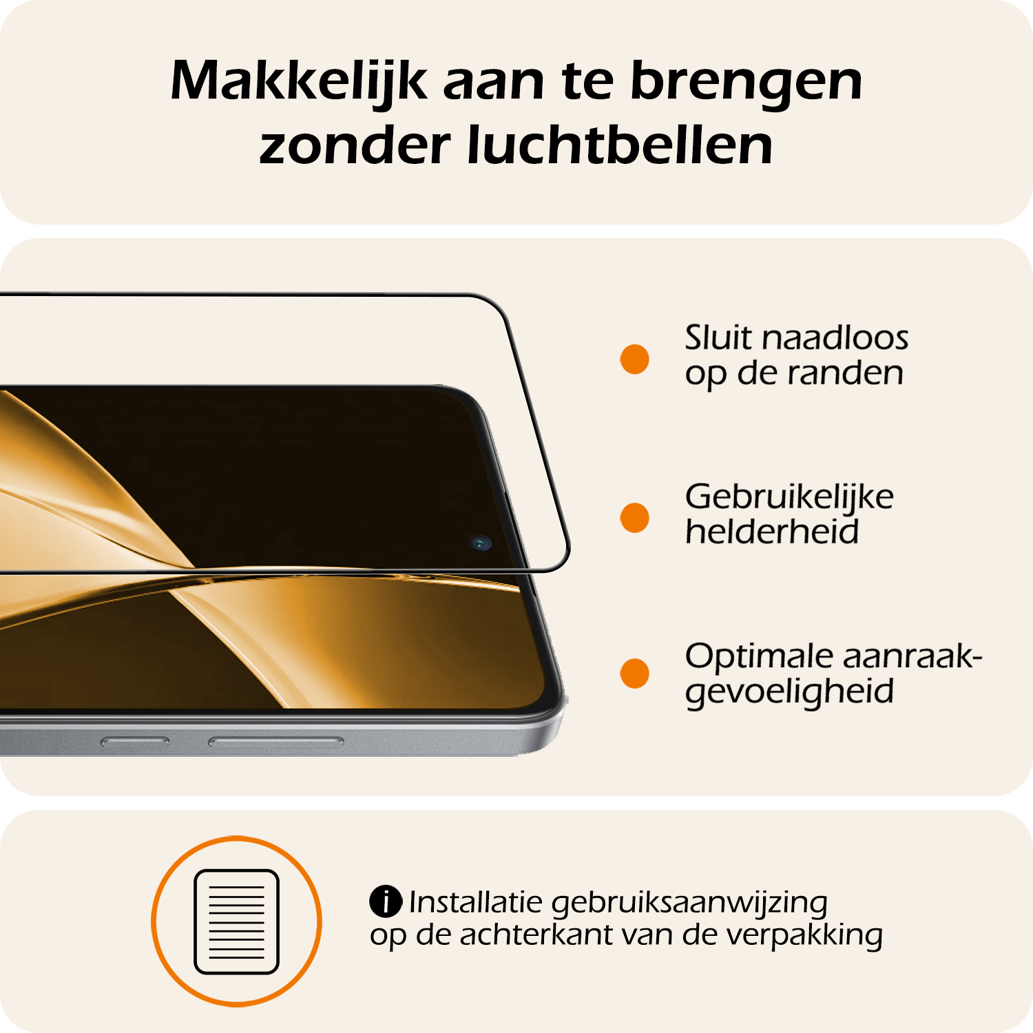 Nomfy Screenprotector Geschikt voor OnePlus Nord CE4 Lite Screenprotector Glas Gehard Tempered Glass Full Cover - Screenprotector Geschikt voor OnePlus Nord CE4 Lite Screen Protector Screen Cover - 3 PACK