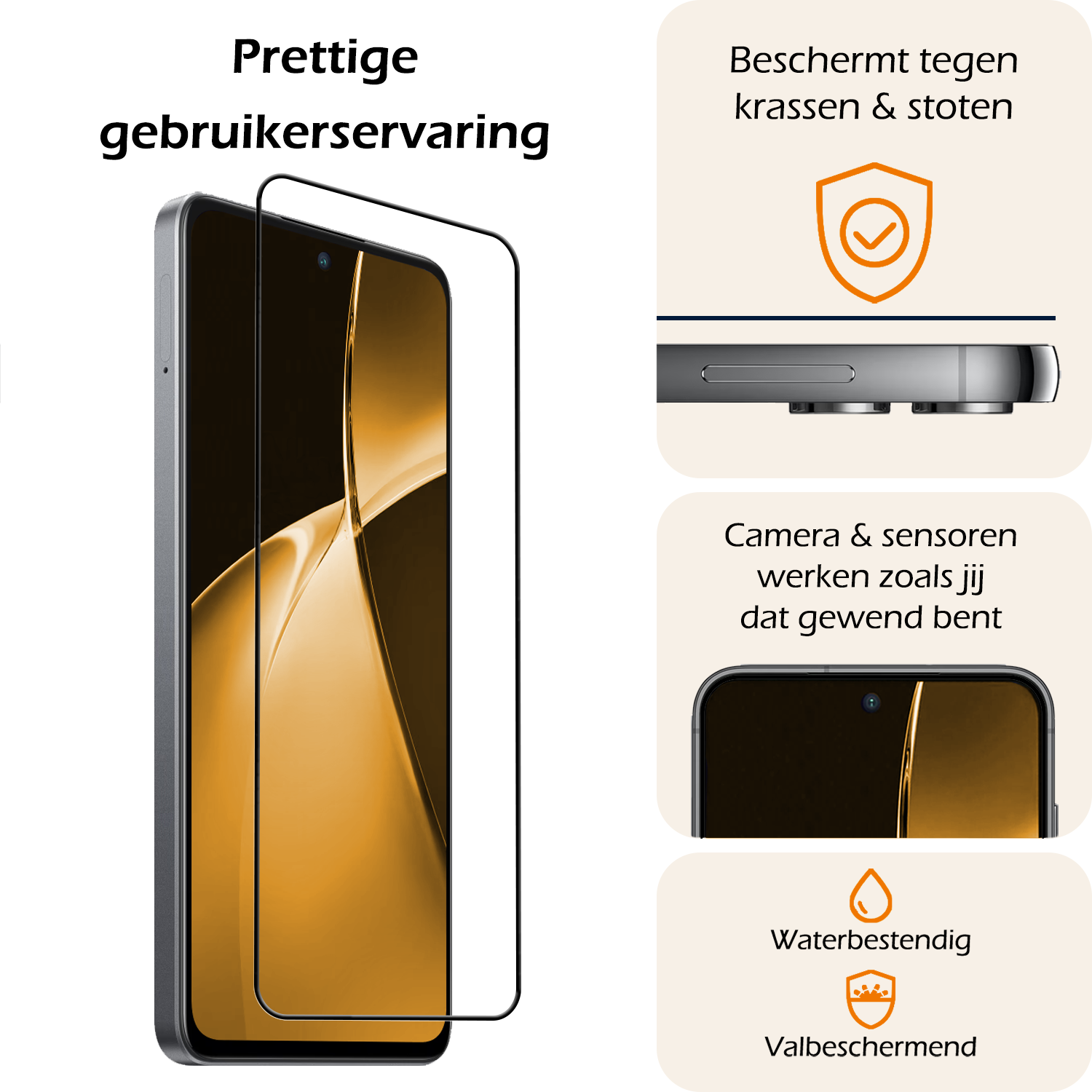 Nomfy Screenprotector Geschikt voor OnePlus Nord CE4 Lite Screenprotector Glas Gehard Tempered Glass Full Cover - Screenprotector Geschikt voor OnePlus Nord CE4 Lite Screen Protector Screen Cover - 3 PACK