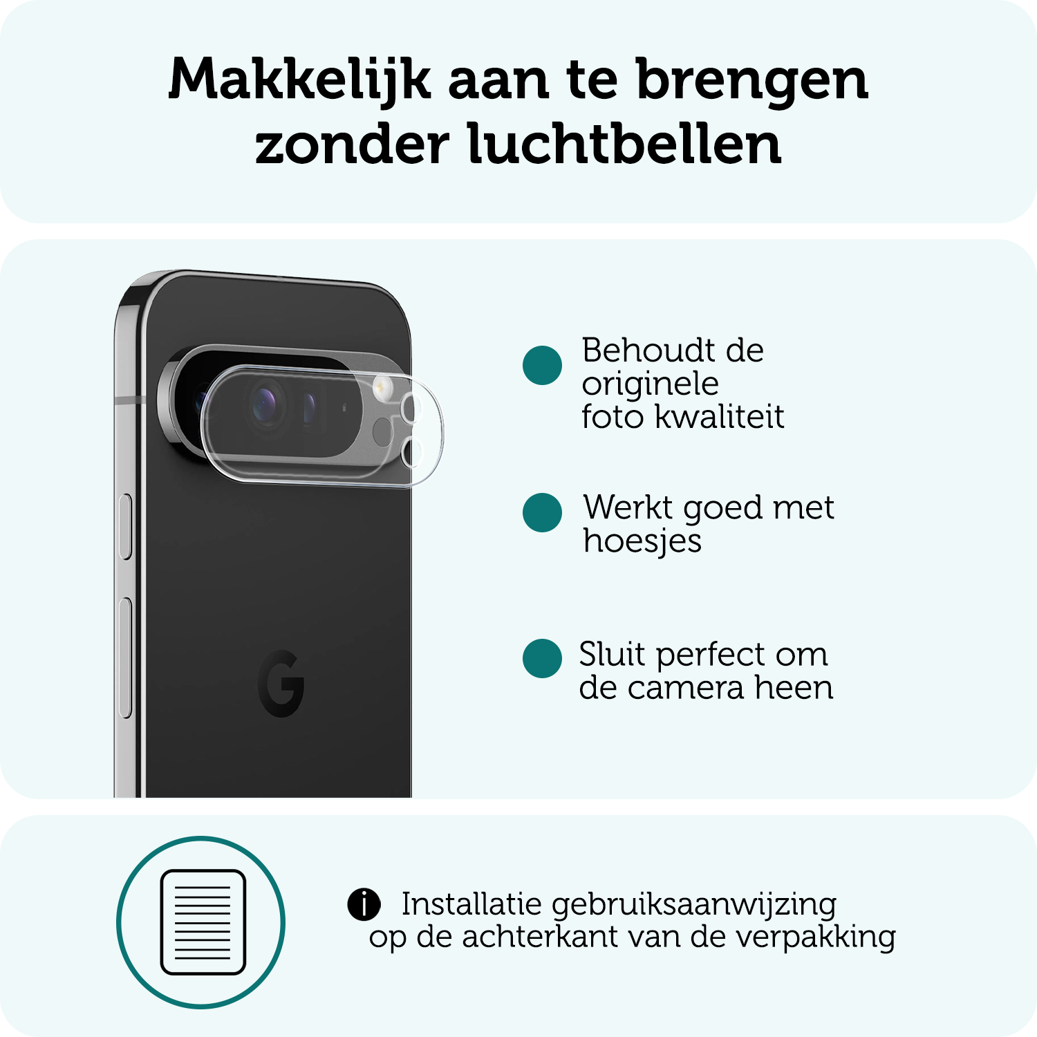 Forterra Screenprotector Geschikt voor Google Pixel 9 Pro XL Camera Lens Screenprotector Glas - Screenprotector Geschikt voor Google Pixel 9 Pro XL Screenprotector Camera Protector Gehard Glas - 2 PACK