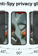 Forterra Screenprotector Geschikt voor Google Pixel 9 Pro XL Screenprotector Privacy Glas Gehard Full Cover - Screenprotector Geschikt voor Google Pixel 9 Pro XL Screenprotector Privacy Tempered Glass - 3 PACK