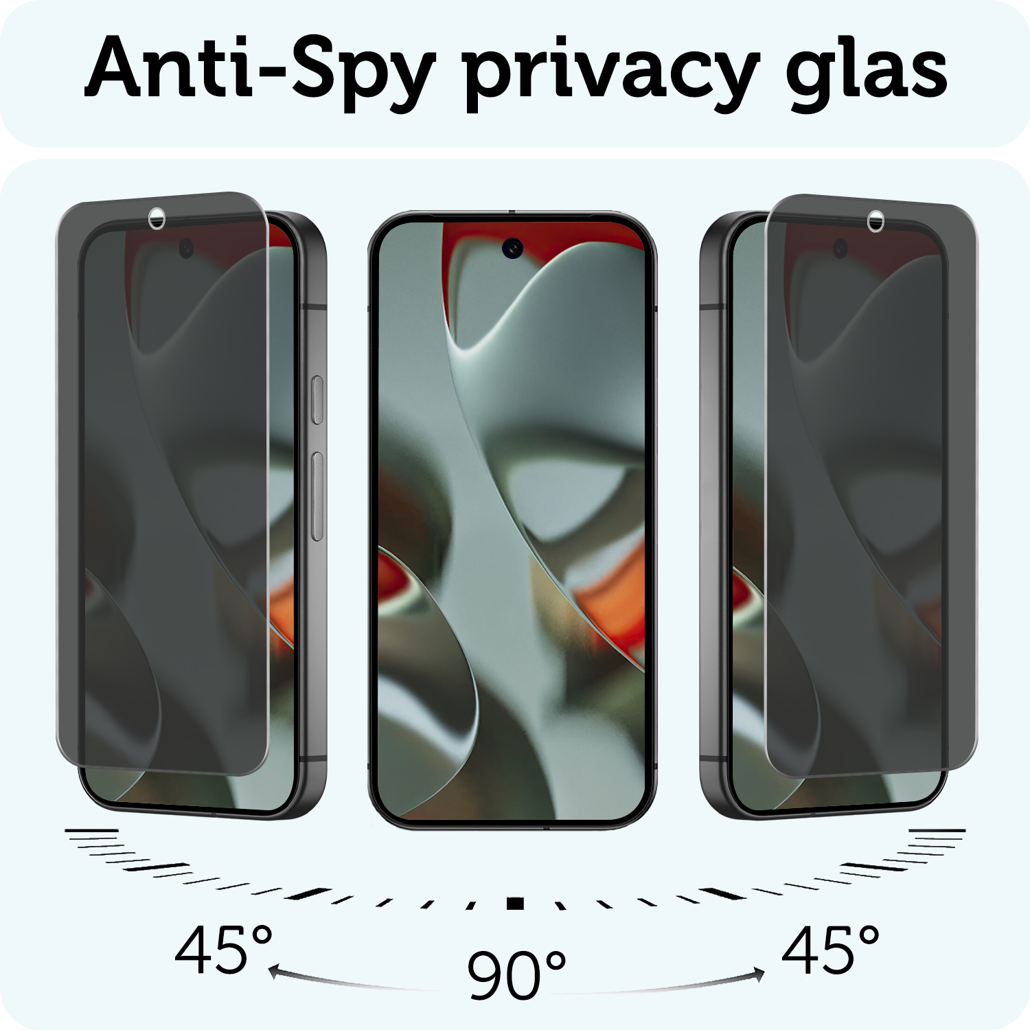 Forterra Screenprotector Geschikt voor Google Pixel 9 Pro XL Screenprotector Privacy Glas Gehard Full Cover - Screenprotector Geschikt voor Google Pixel 9 Pro XL Screenprotector Privacy Tempered Glass - 2 PACK