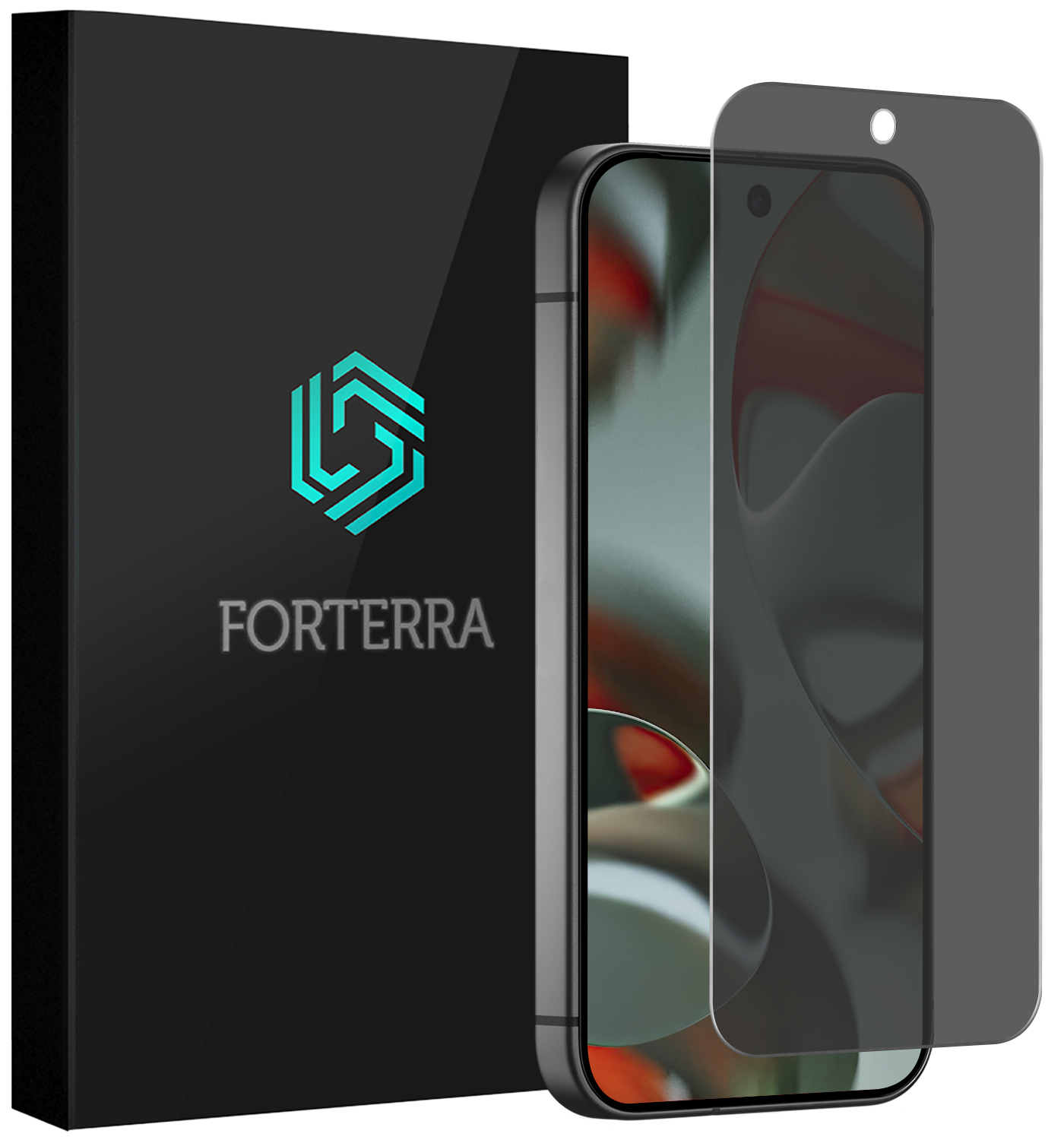 Forterra Screenprotector Geschikt voor Google Pixel 9 Pro Screenprotector Privacy Glas Gehard Full Cover - Screenprotector Geschikt voor Google Pixel 9 Pro Screenprotector Privacy Tempered Glass