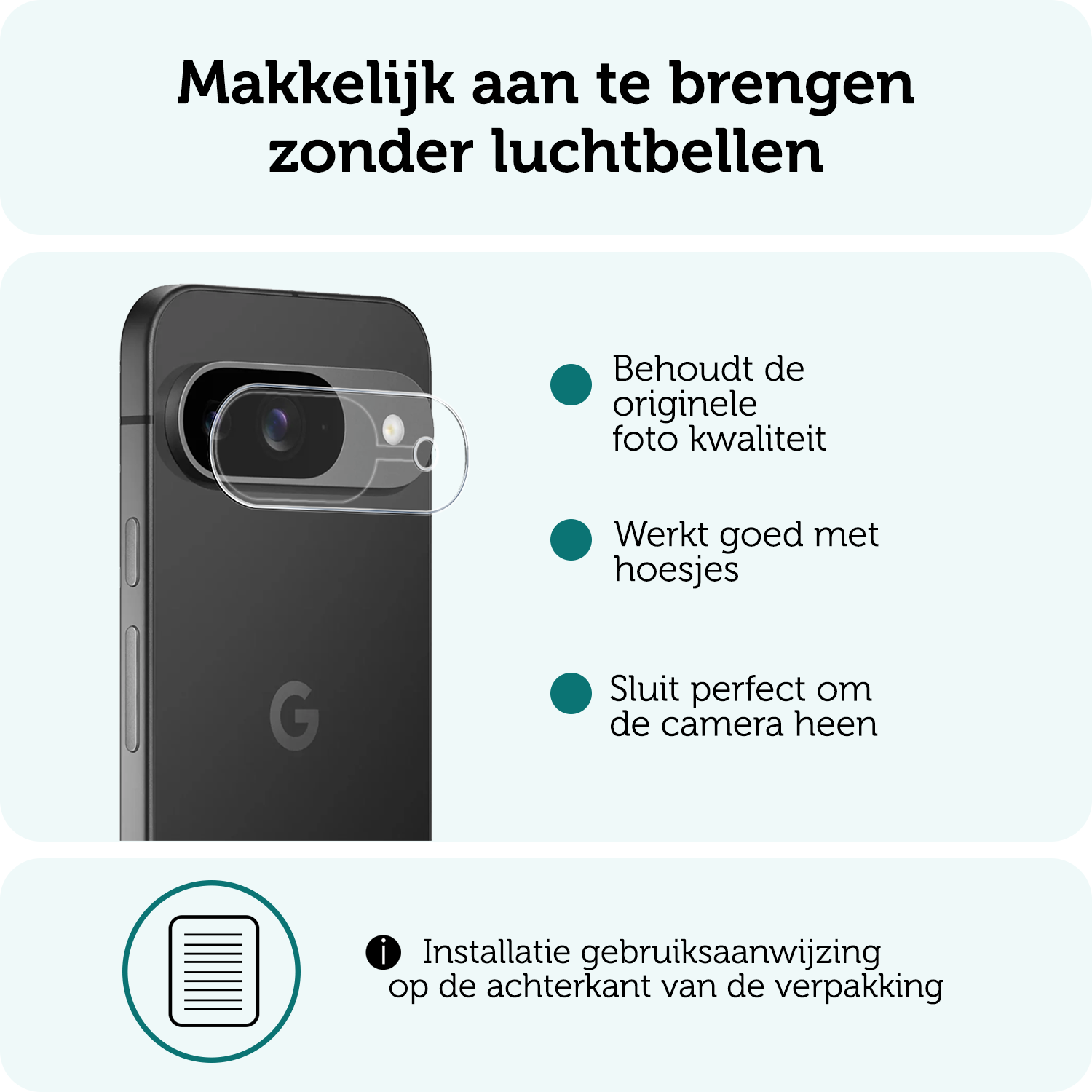Forterra Screenprotector Geschikt voor Google Pixel 9 Camera Lens Screenprotector Glas - Screenprotector Geschikt voor Google Pixel 9 Screenprotector Camera Protector Gehard Glas - 2 PACK