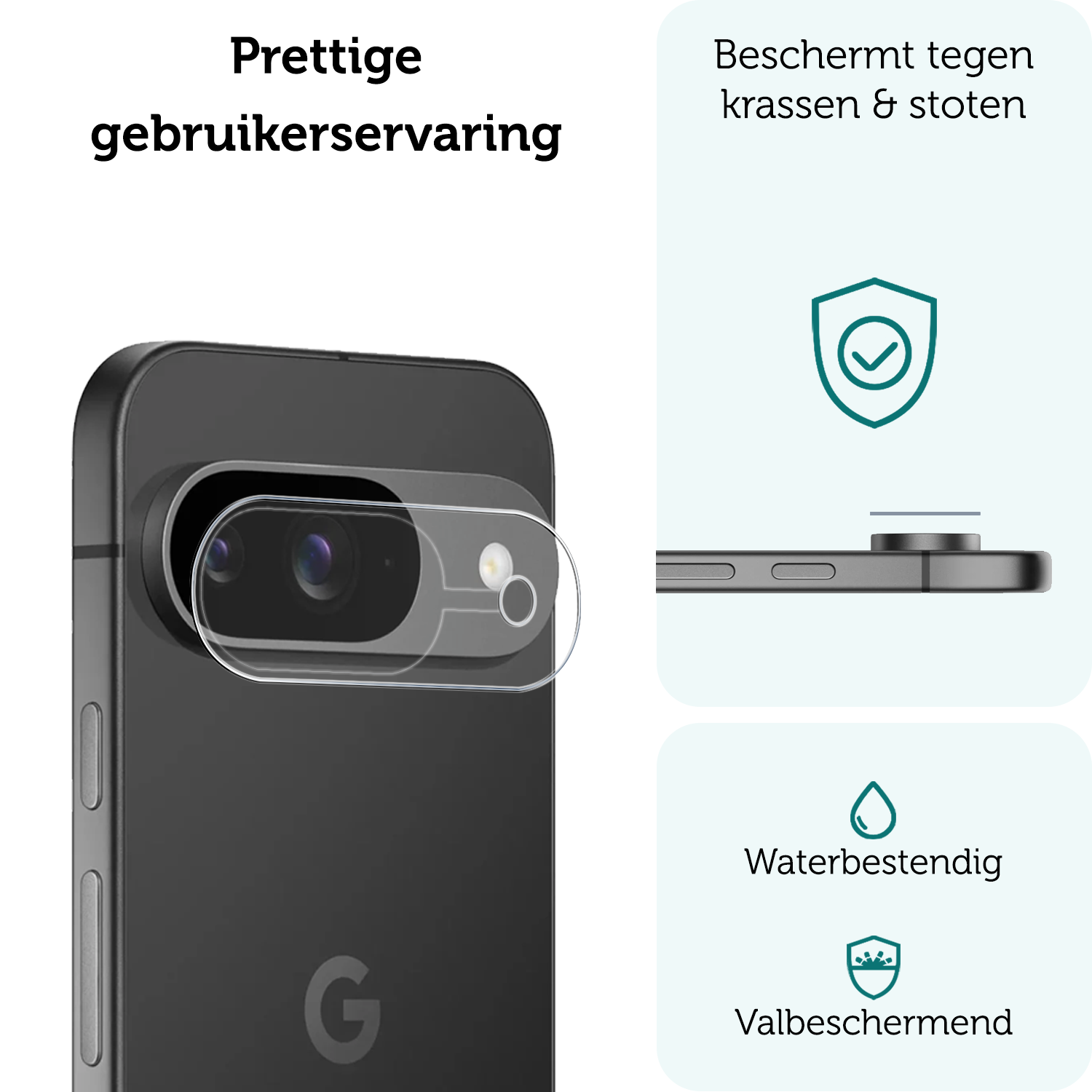 Forterra Screenprotector Geschikt voor Google Pixel 9 Camera Lens Screenprotector Glas - Screenprotector Geschikt voor Google Pixel 9 Screenprotector Camera Protector Gehard Glas - 2 PACK