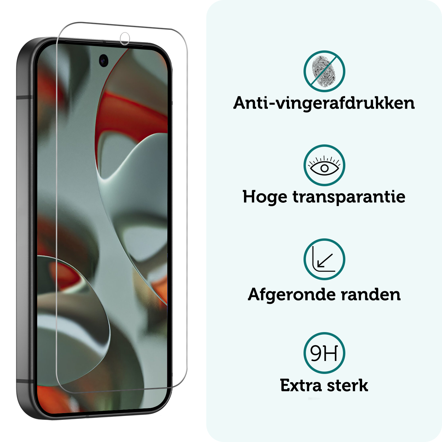 Forterra Screenprotector Geschikt voor Google Pixel 9 Screenprotector Glas Gehard Tempered Glass - Screenprotector Geschikt voor Google Pixel 9 Screen Protector Screen Cover