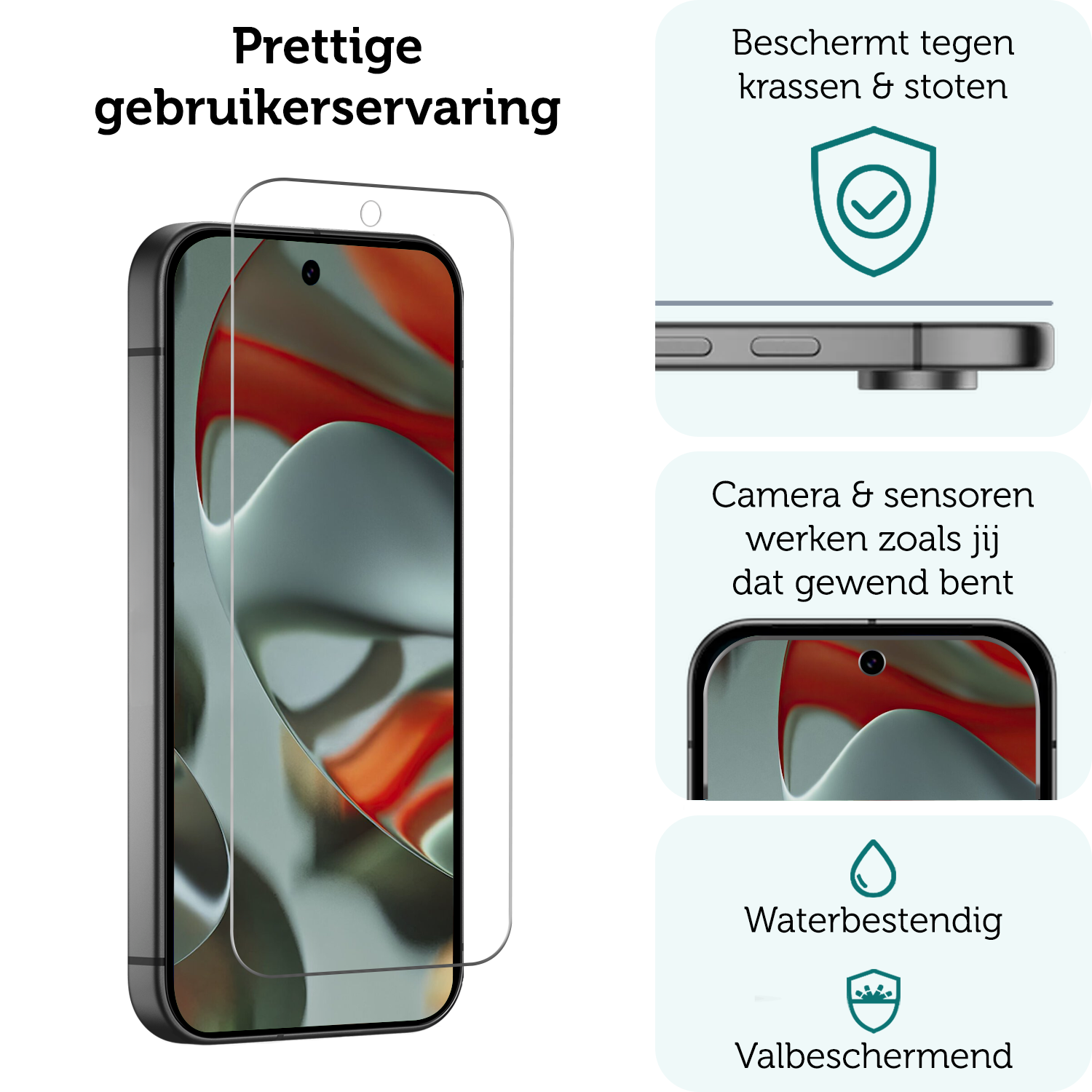 Forterra Screenprotector Geschikt voor Google Pixel 9 Screenprotector Glas Gehard Tempered Glass - Screenprotector Geschikt voor Google Pixel 9 Screen Protector Screen Cover