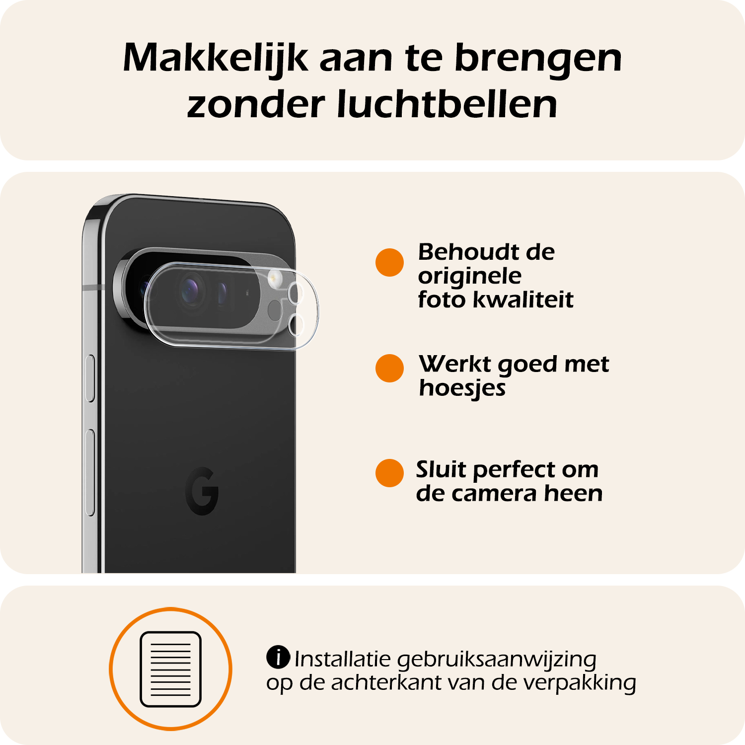 Nomfy Screenprotector Geschikt voor Google Pixel 9 Pro Camera Lens Screenprotector Glas - Screenprotector Geschikt voor Google Pixel 9 Pro Screenprotector Camera Protector Gehard Glas - 2 PACK