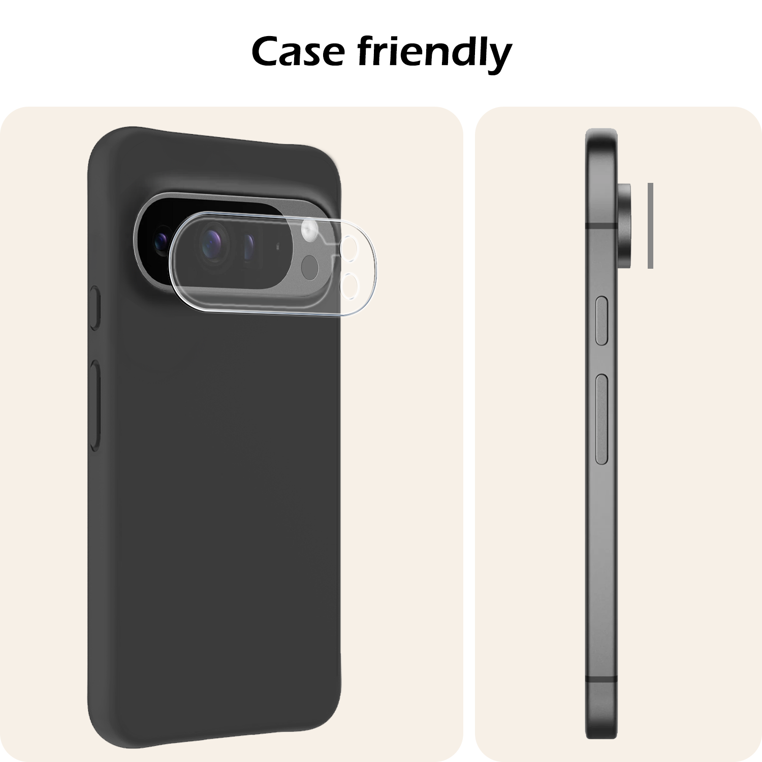 Nomfy Screenprotector Geschikt voor Google Pixel 9 Pro Camera Lens Screenprotector Glas - Screenprotector Geschikt voor Google Pixel 9 Pro Screenprotector Camera Protector Gehard Glas - 2 PACK